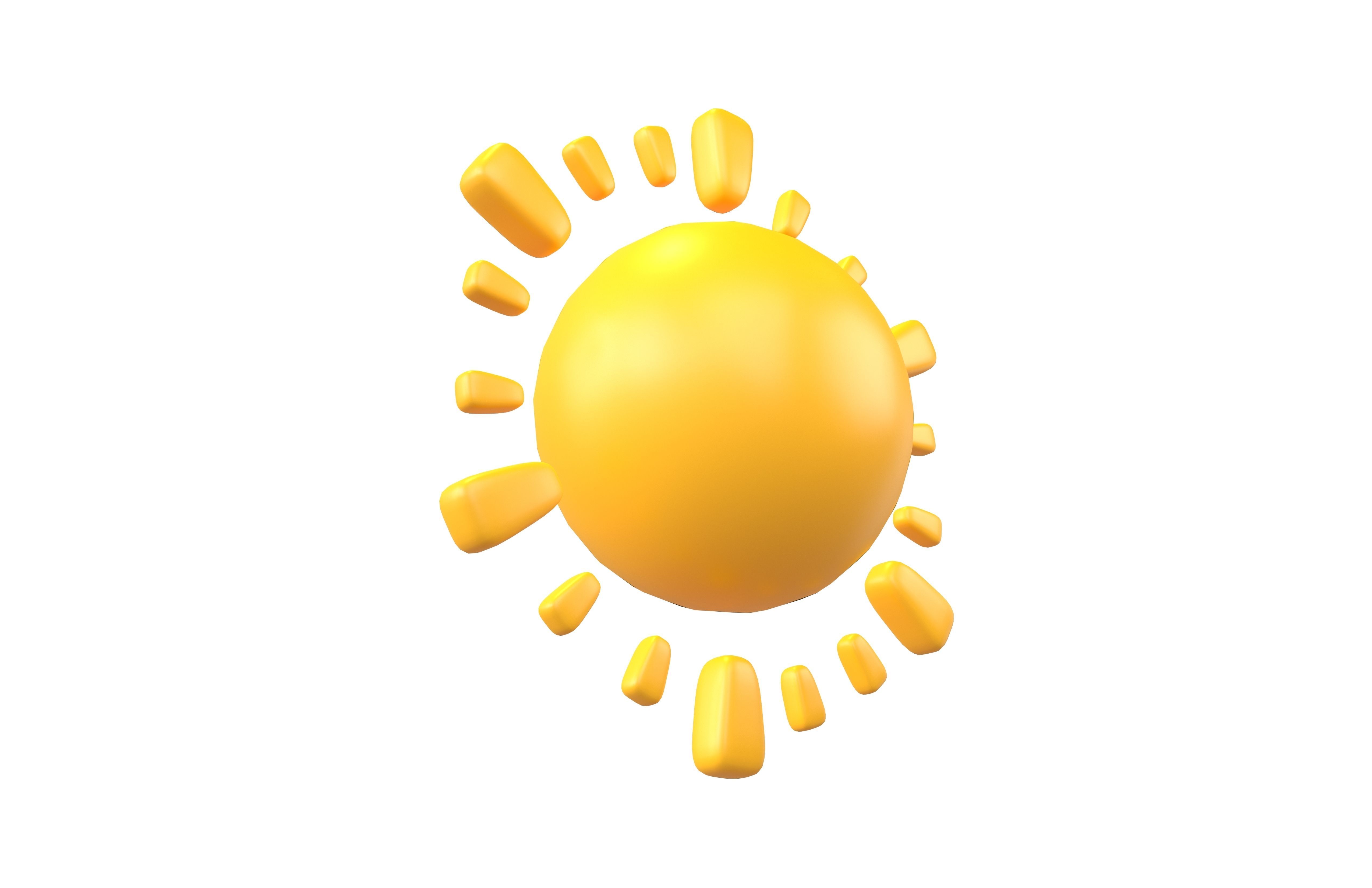 Cartoon Sun V2 001 Low-poly 3D model_3