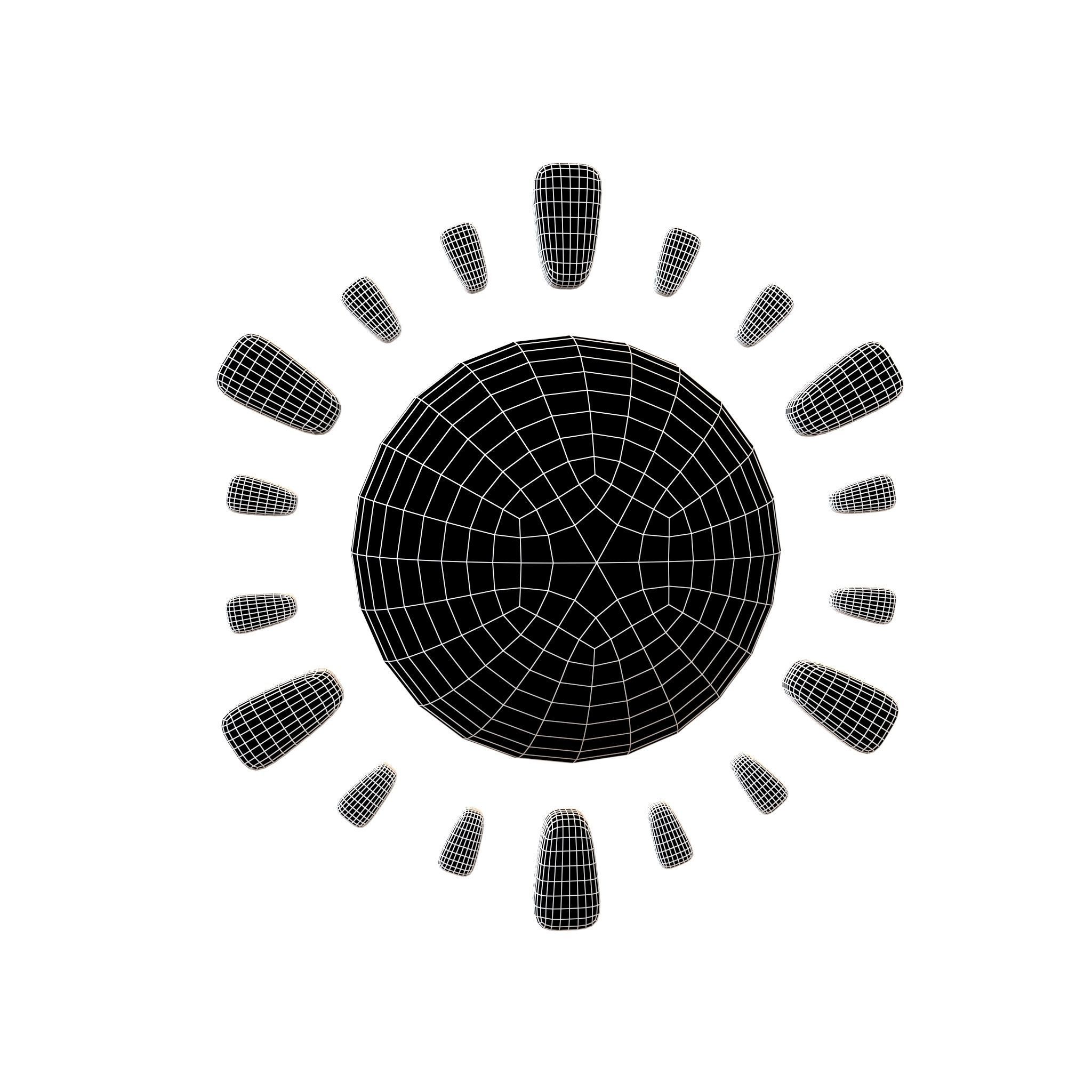 Cartoon Sun V2 003 Low-poly 3D model_4