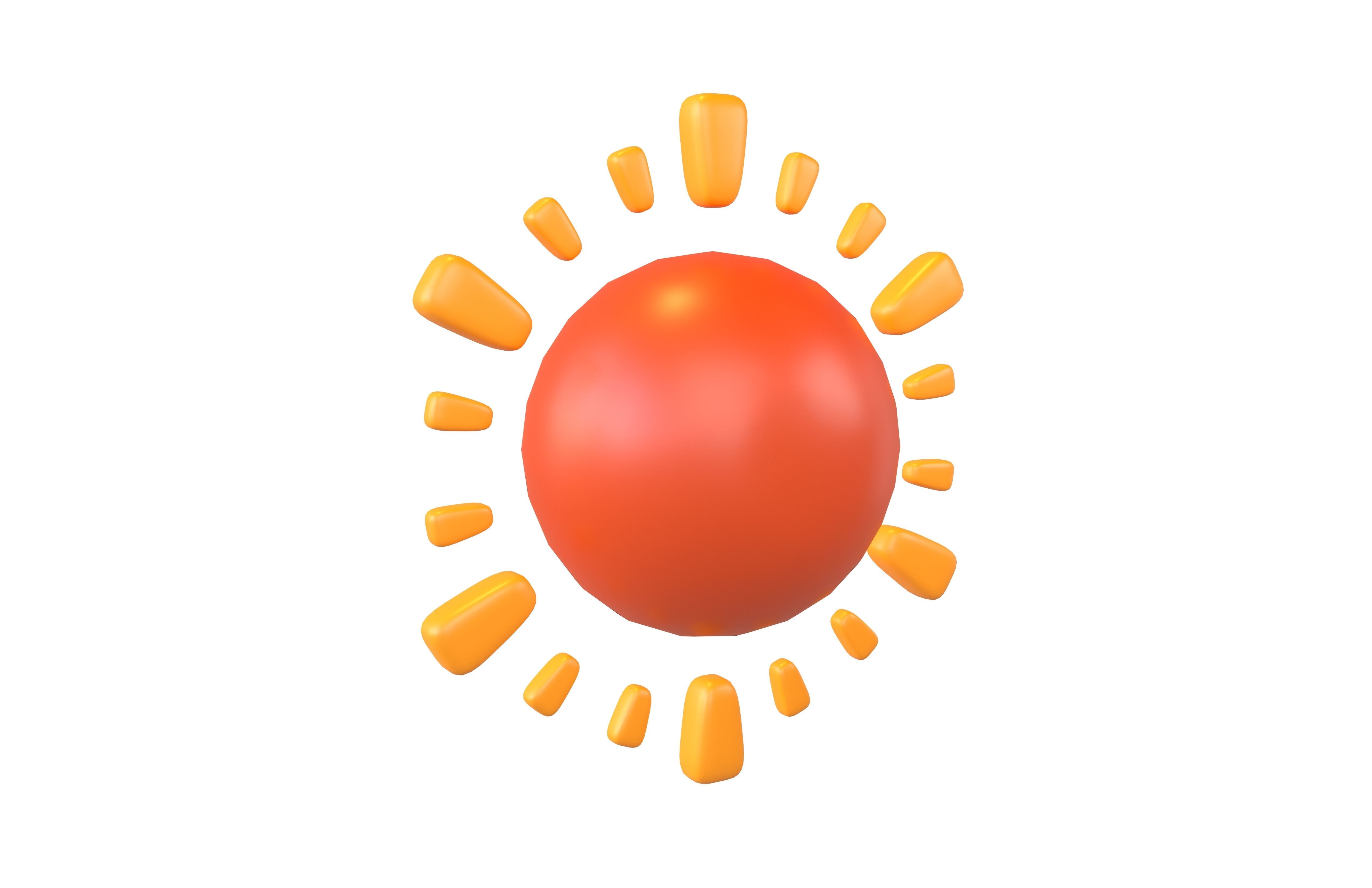 Cartoon Sun V2 003 Low-poly 3D model_3