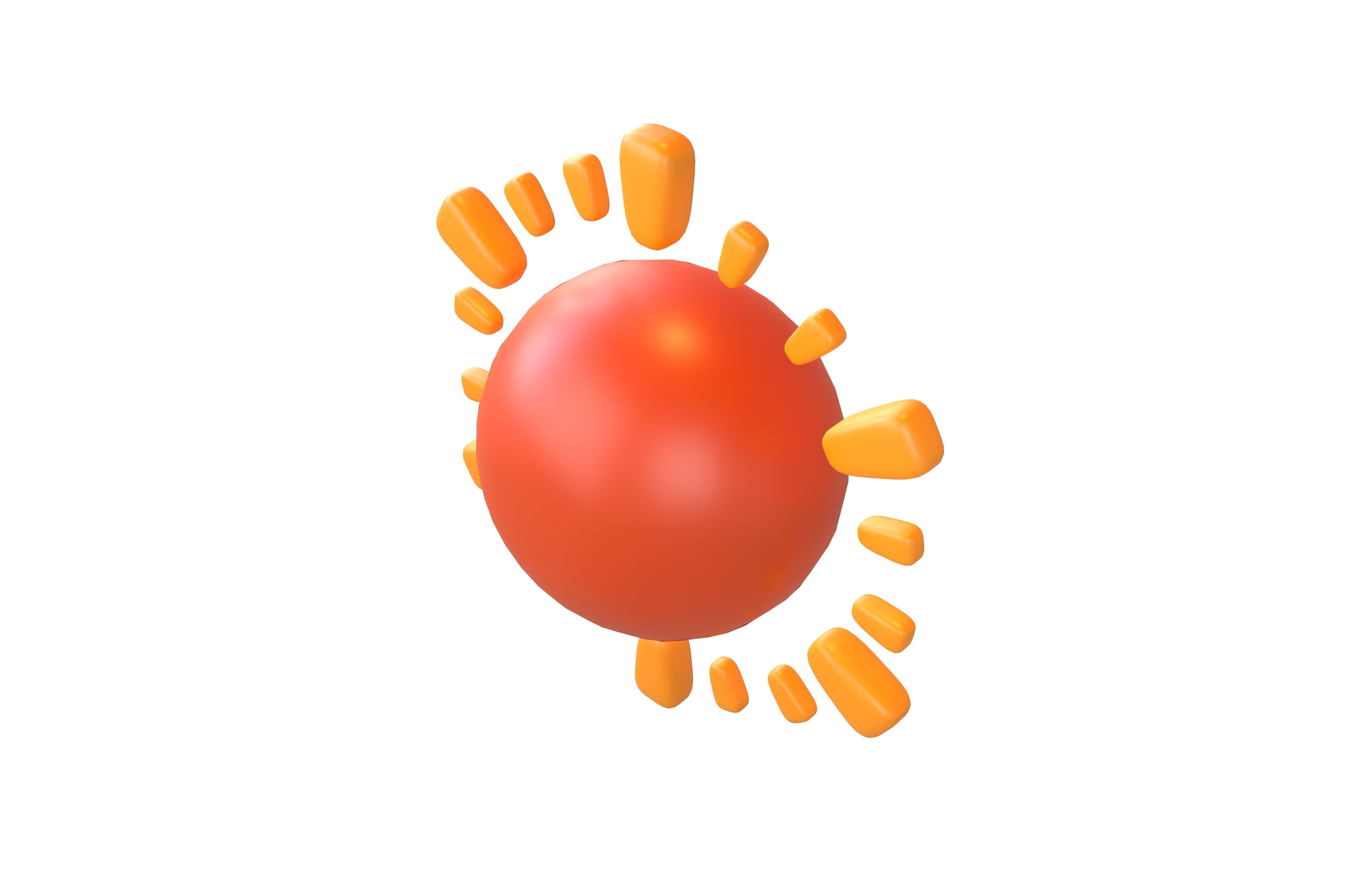 Cartoon Sun V2 003 Low-poly 3D model_2