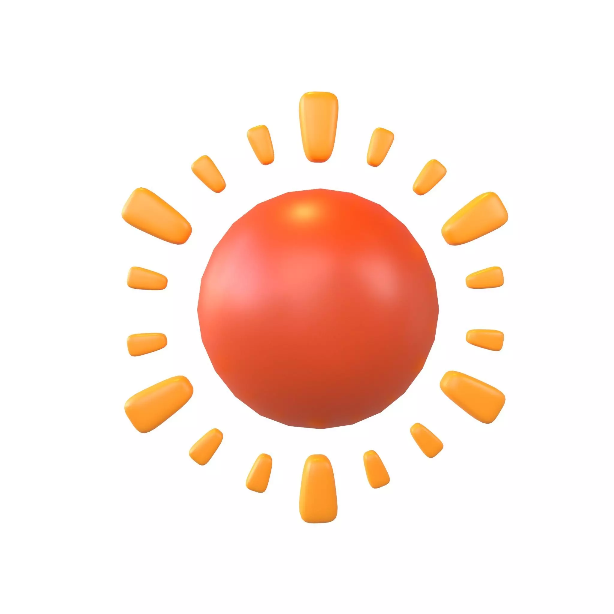 Cartoon Sun V2 003 Low-poly 3D model_0