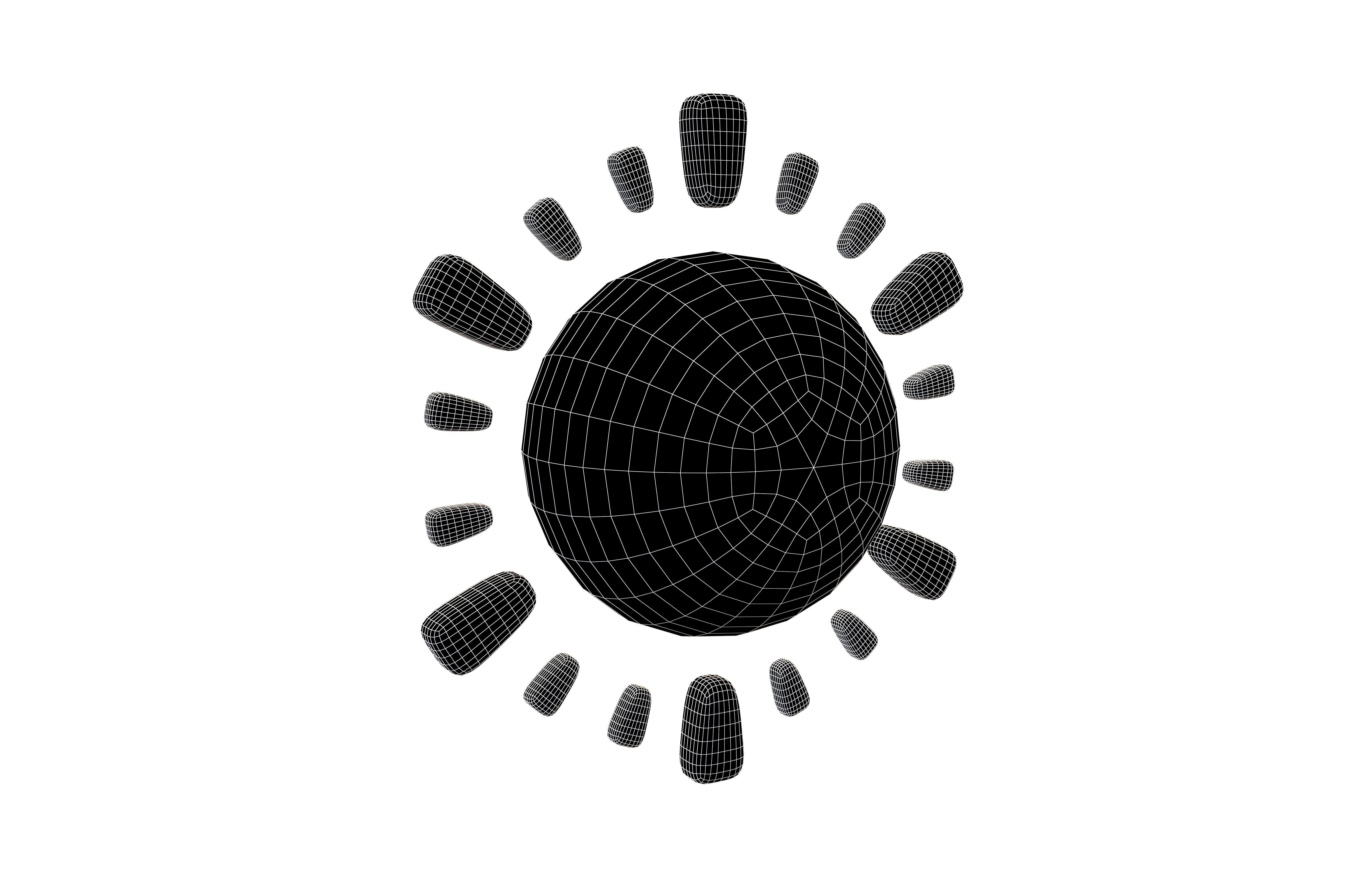 Cartoon Sun V2 003 Low-poly 3D model_5