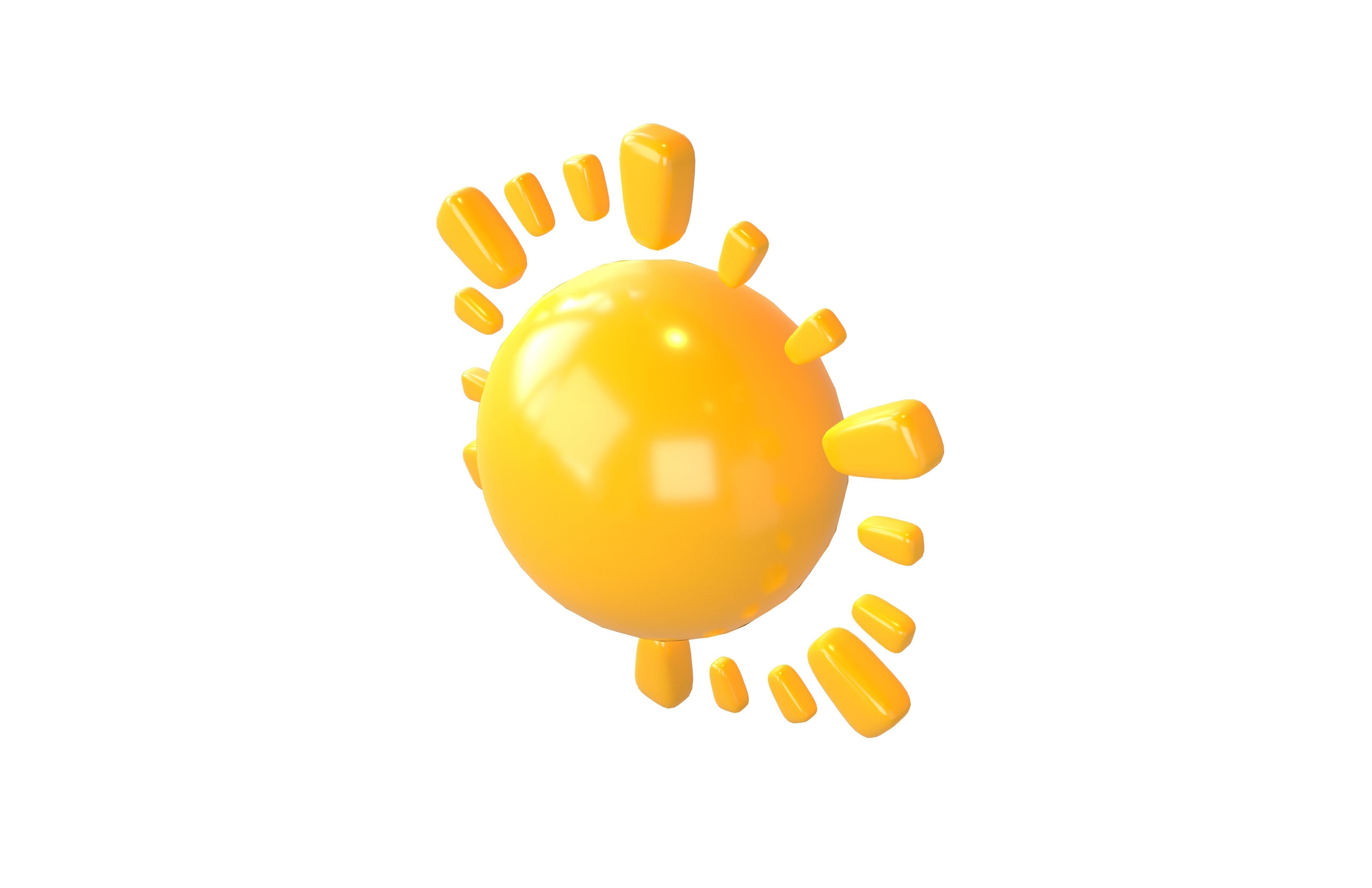 Cartoon Sun V2 004 Low-poly 3D model_2