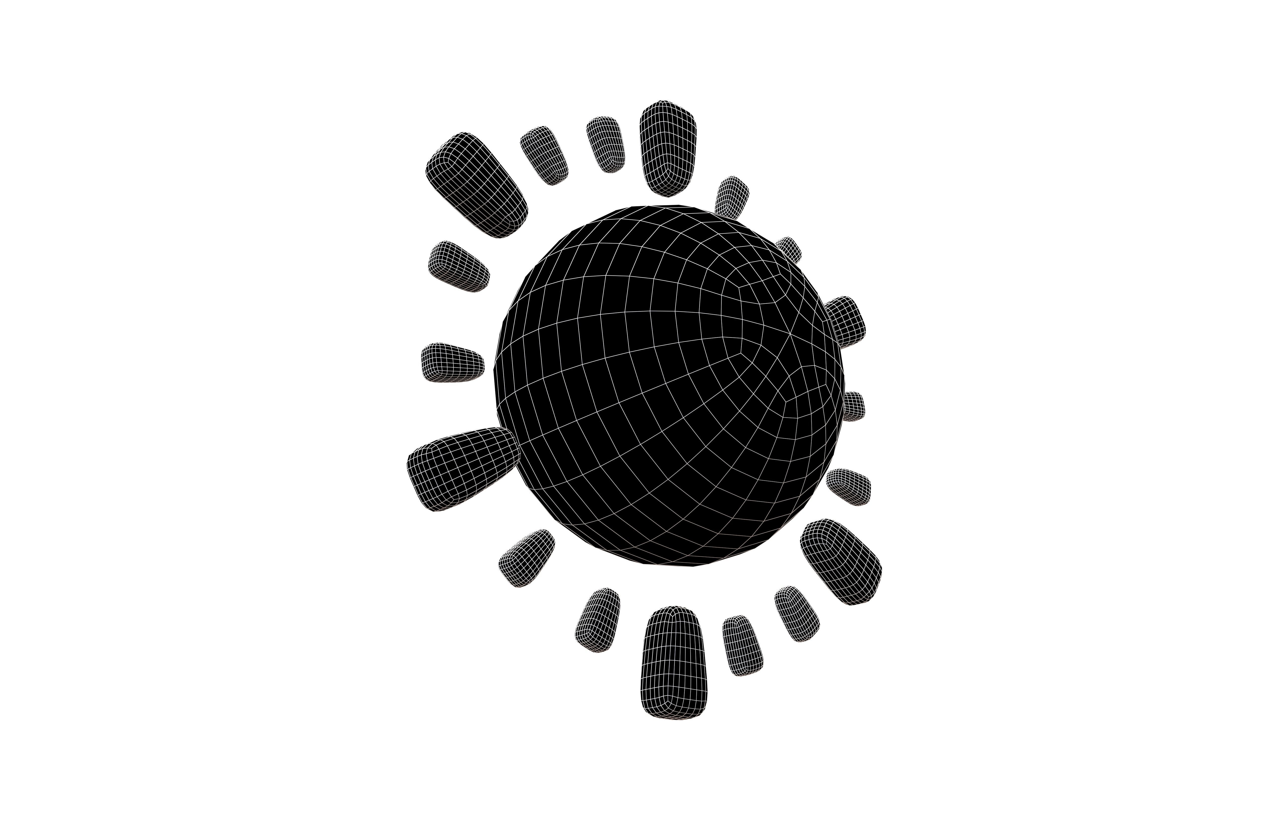 Cartoon Sun V2 004 Low-poly 3D model_7