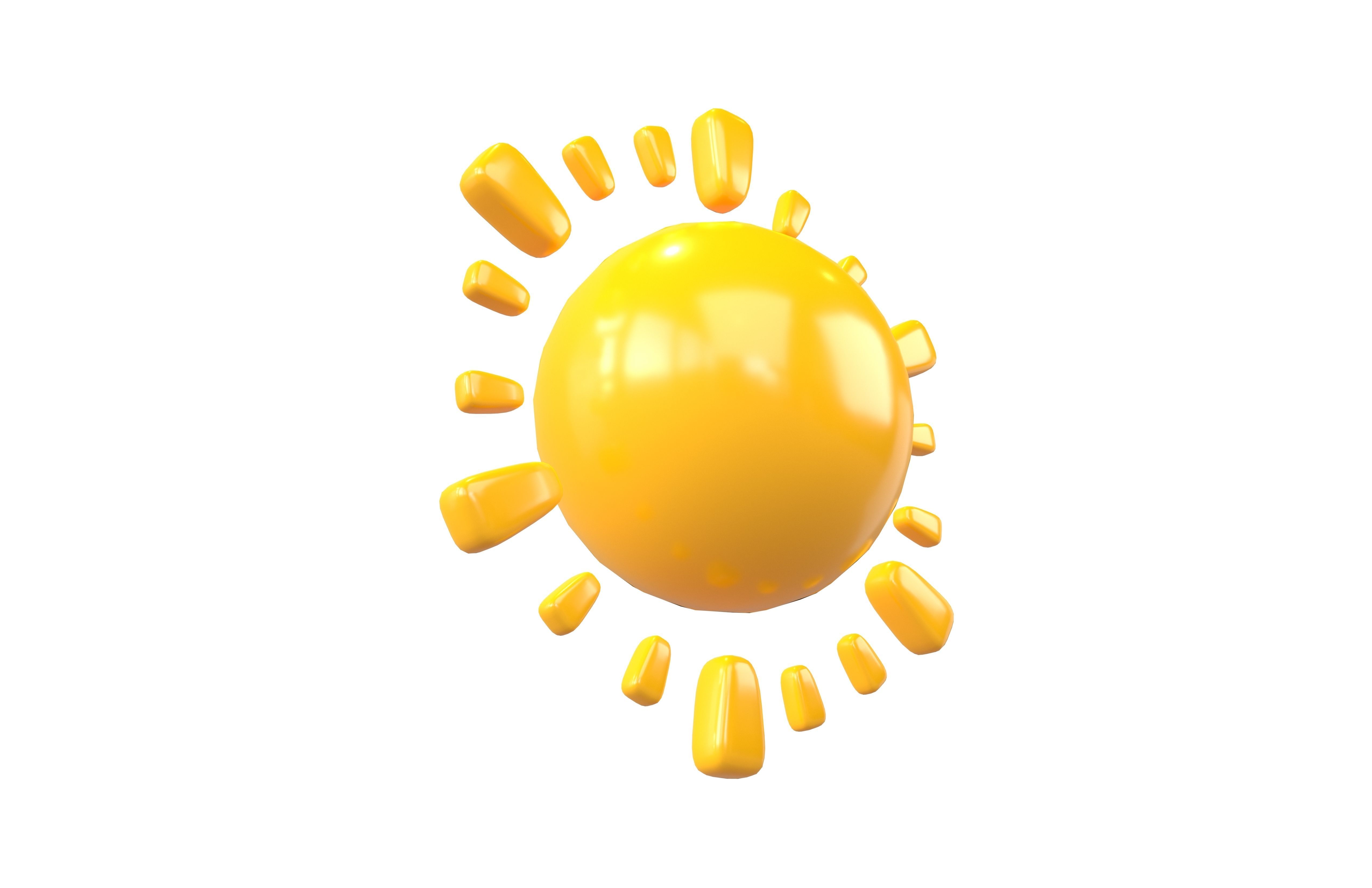 Cartoon Sun V2 004 Low-poly 3D model_3