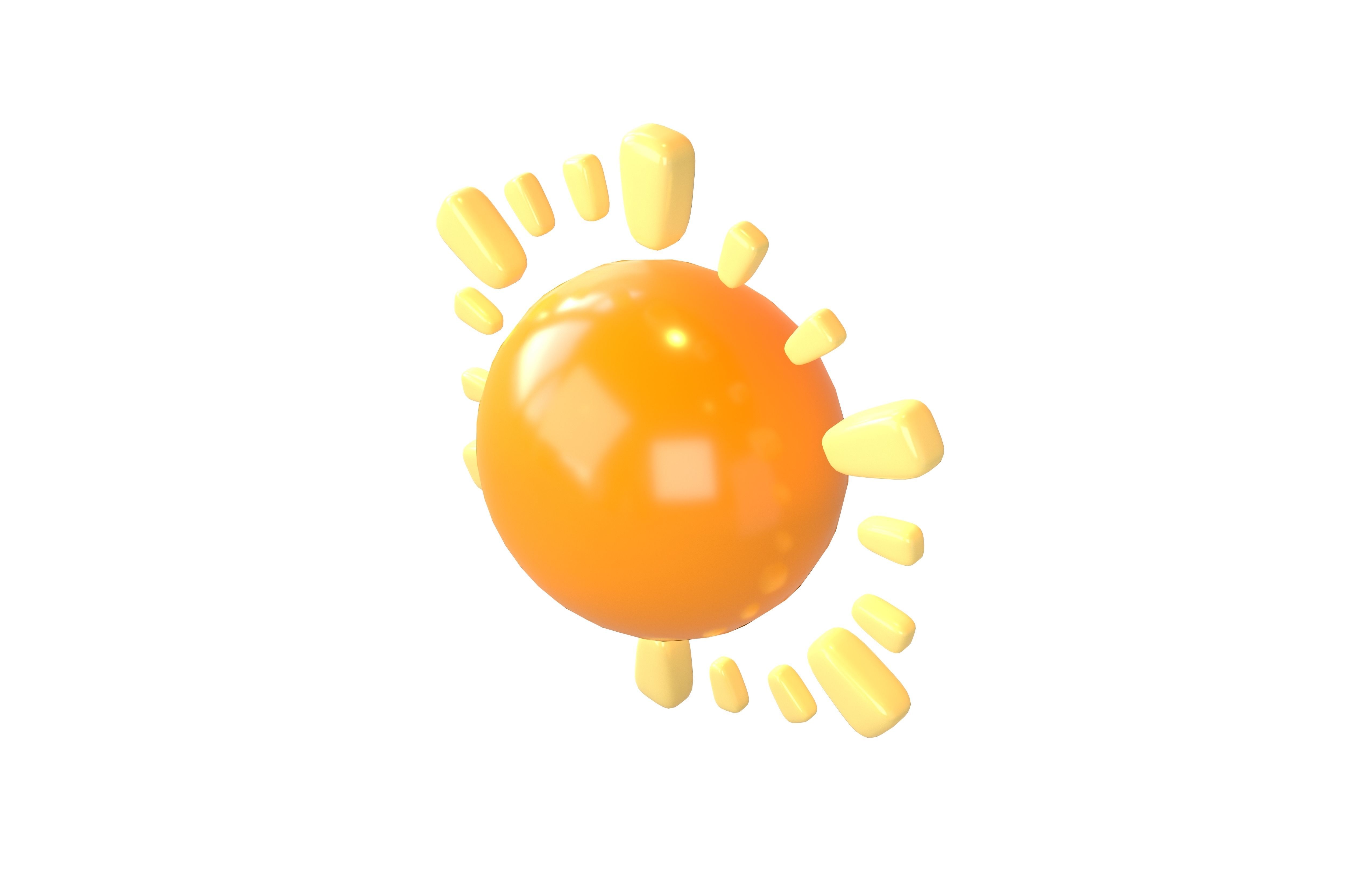 Cartoon Sun V2 005 Low-poly 3D model_2