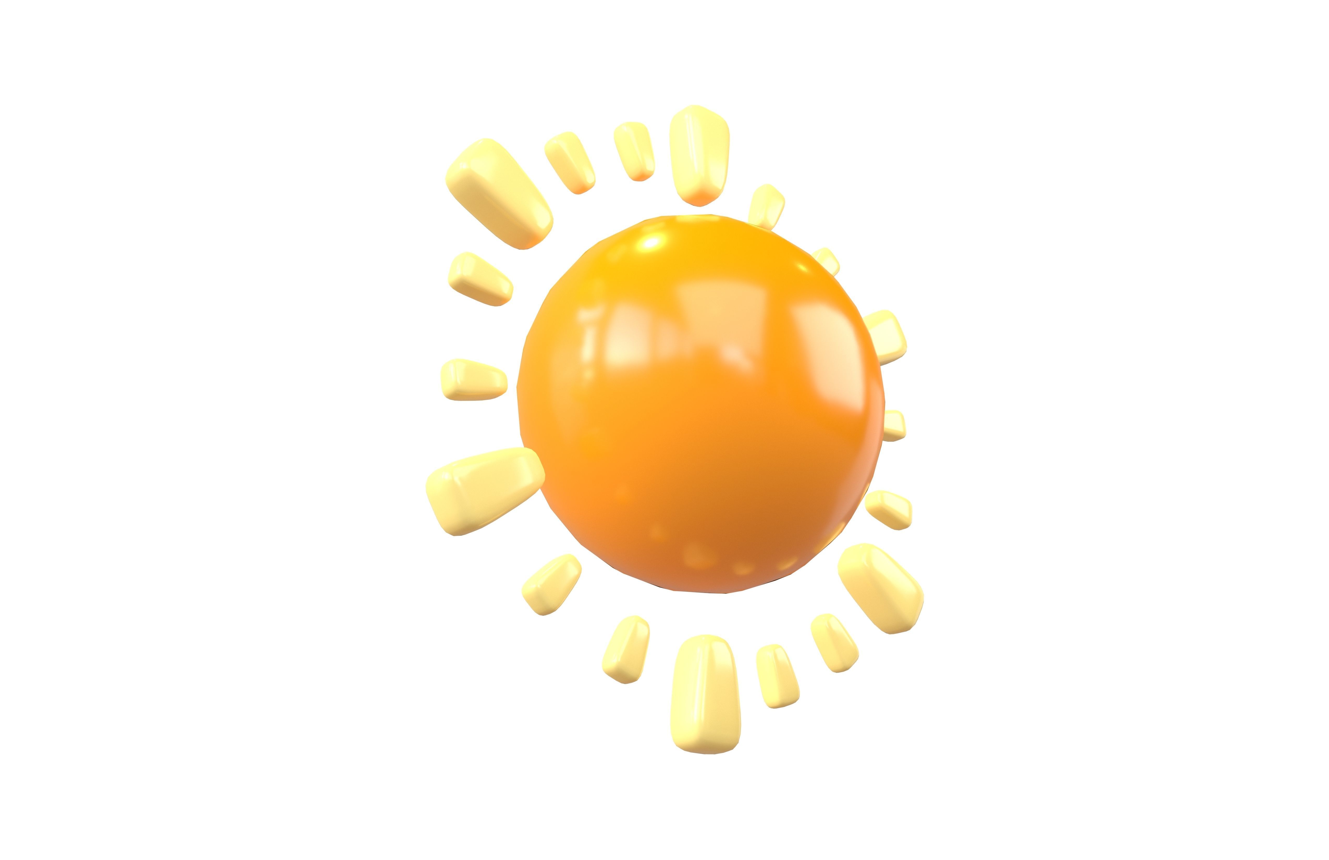 Cartoon Sun V2 005 Low-poly 3D model_3
