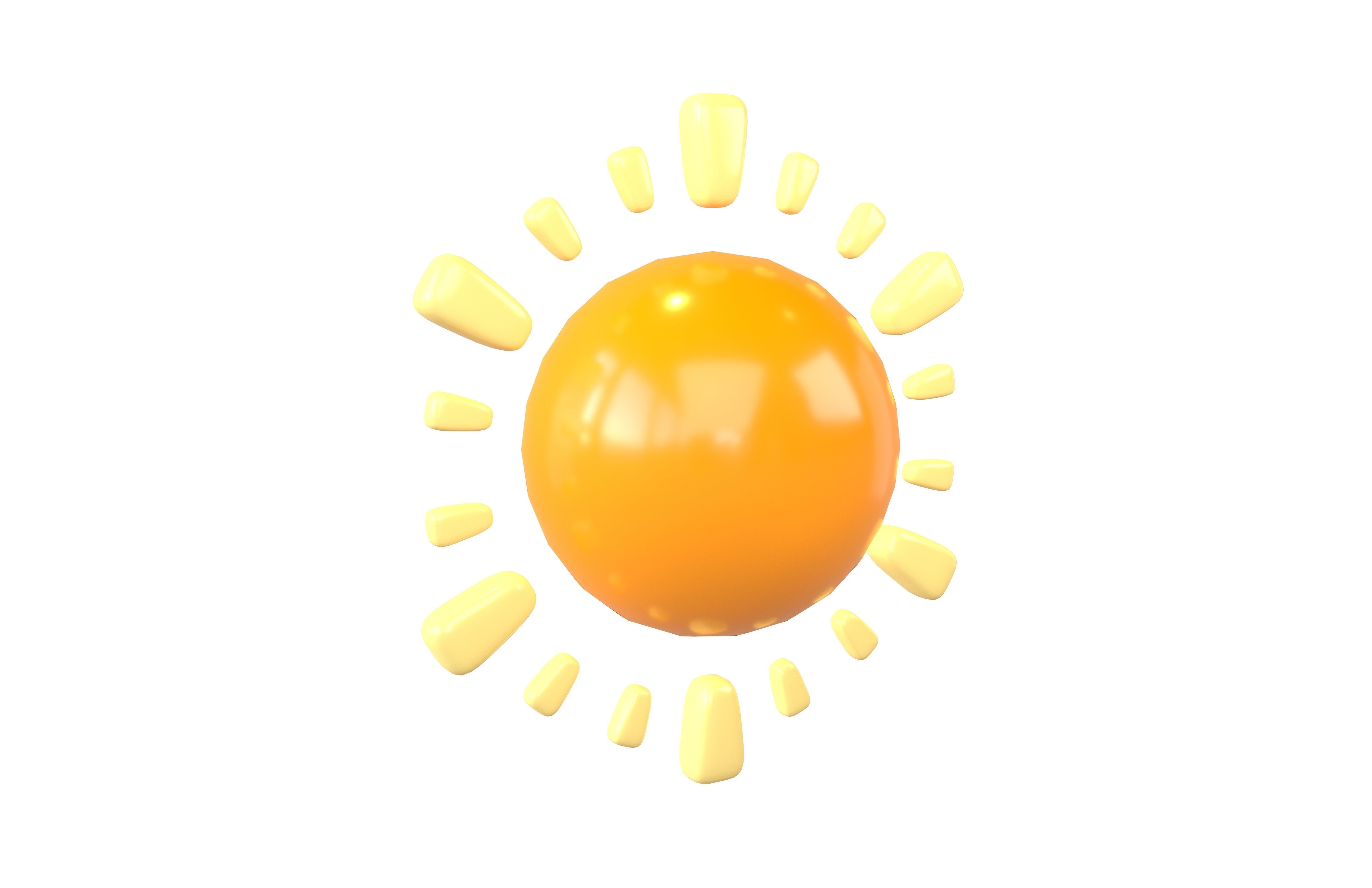 Cartoon Sun V2 005 Low-poly 3D model_1