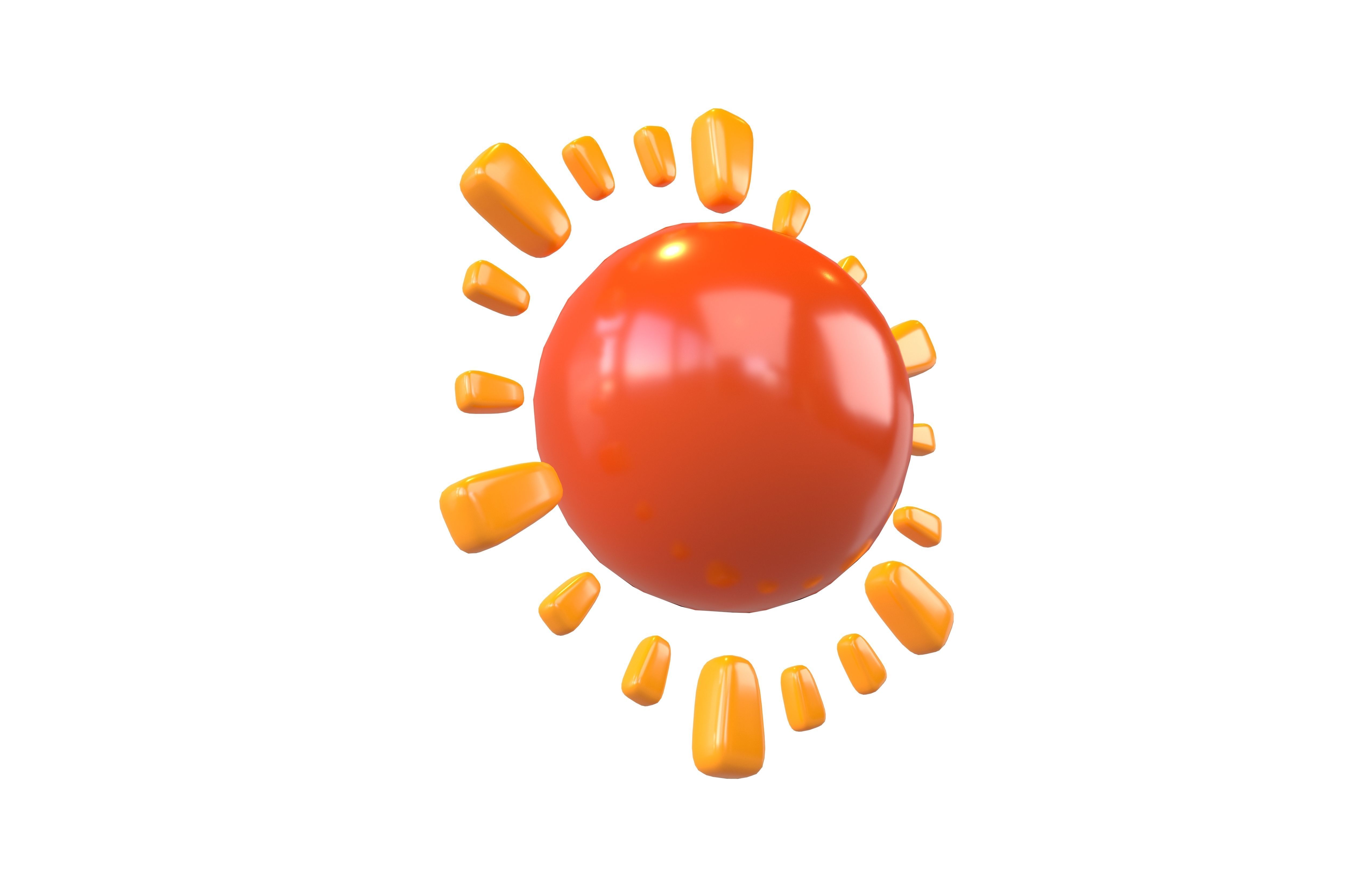 Cartoon Sun V2 006 Low-poly 3D model_3