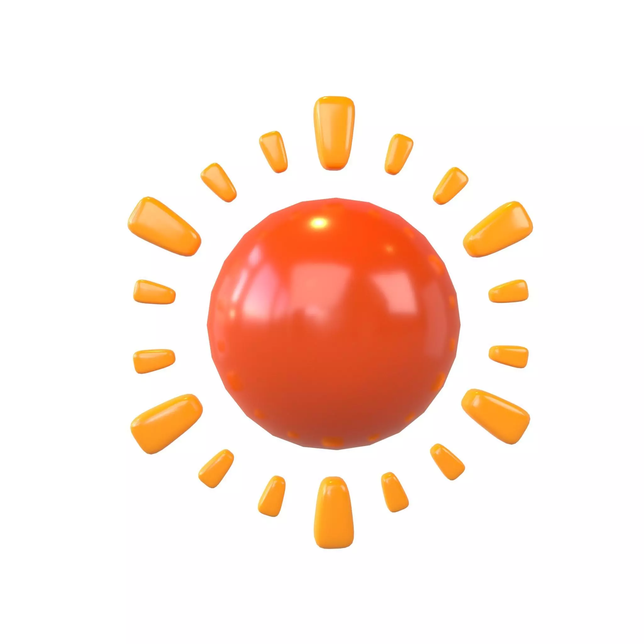 Cartoon Sun V2 006 Low-poly 3D model_0