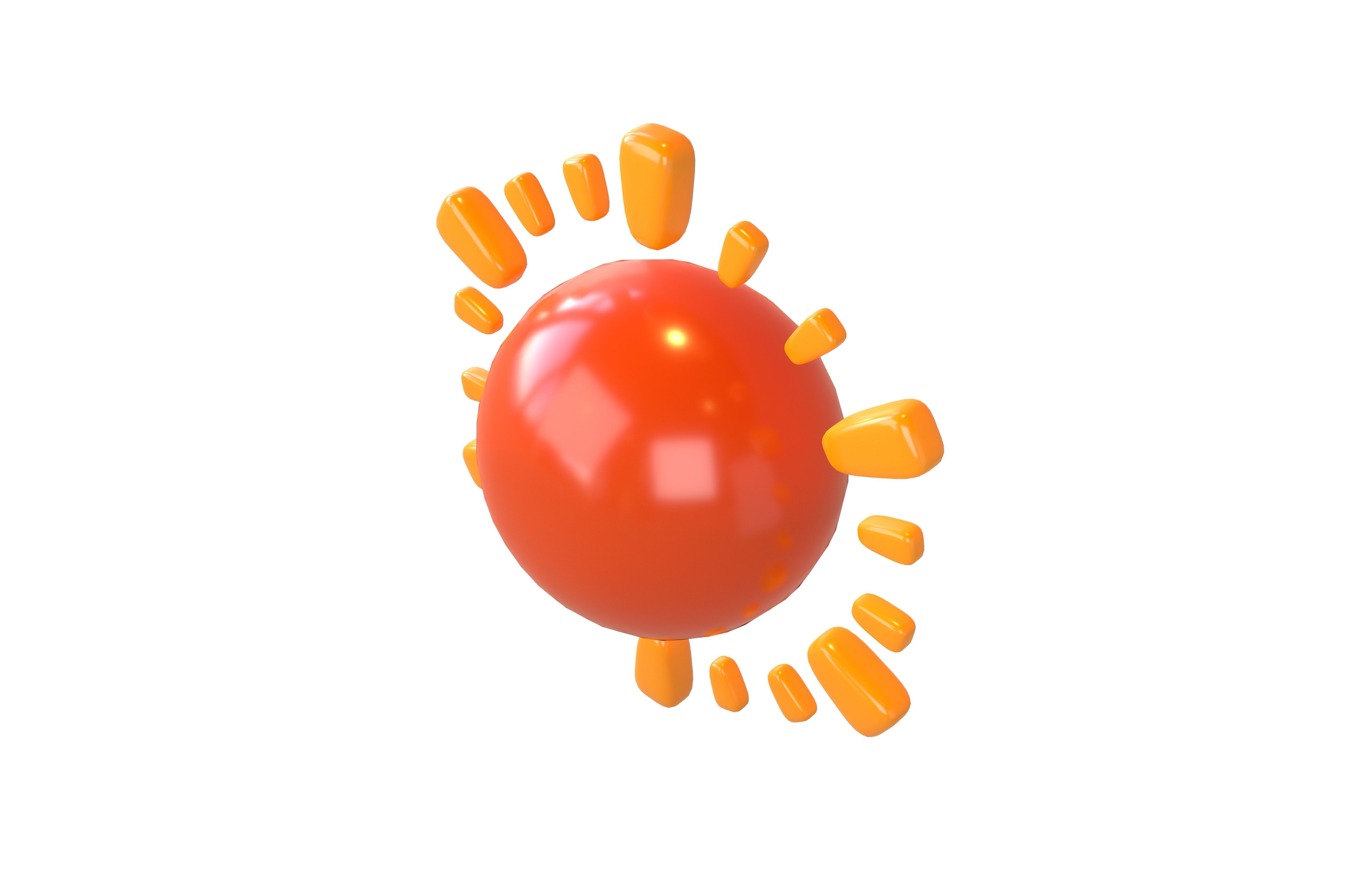 Cartoon Sun V2 006 Low-poly 3D model_2
