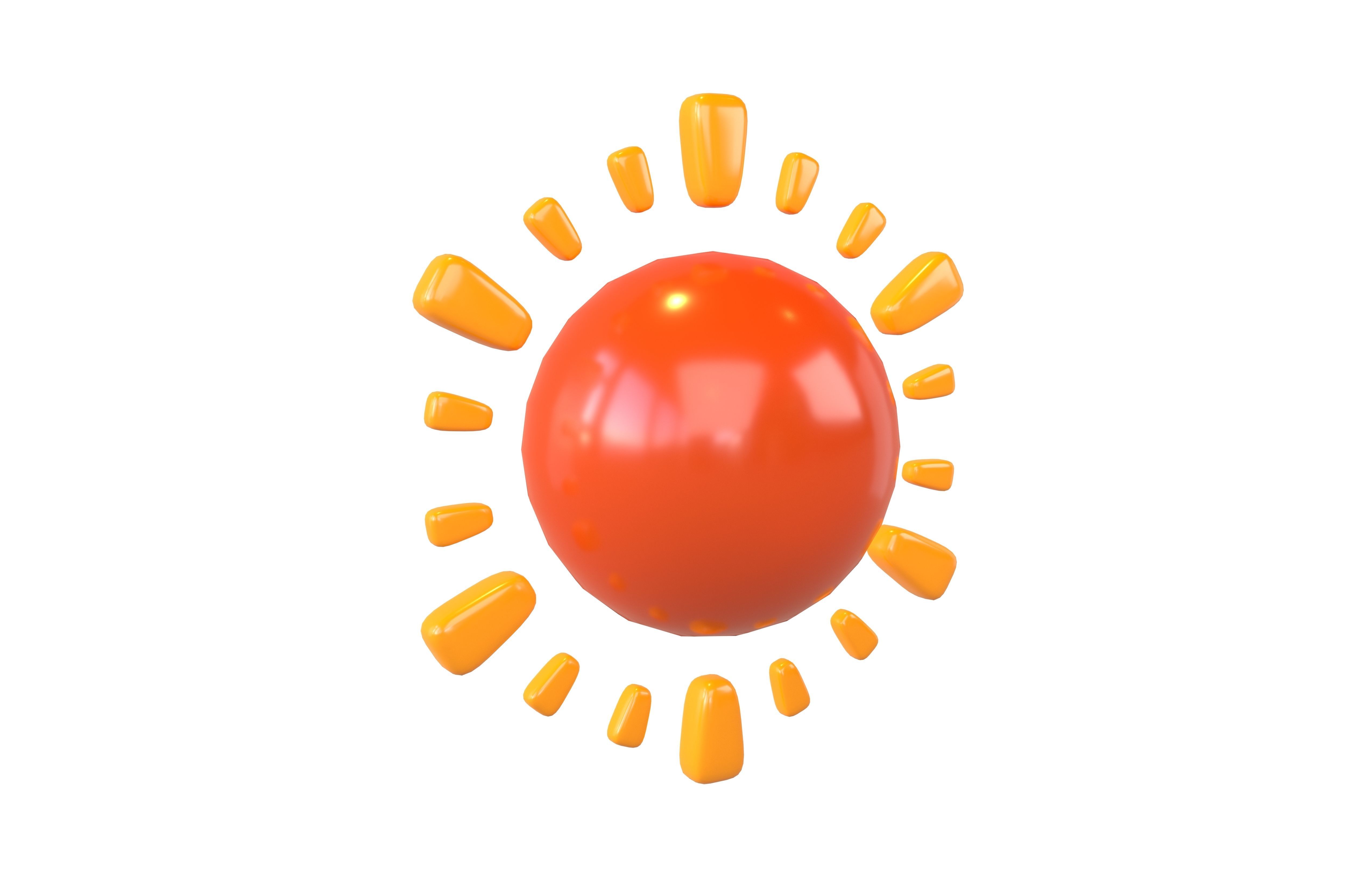 Cartoon Sun V2 006 Low-poly 3D model_1