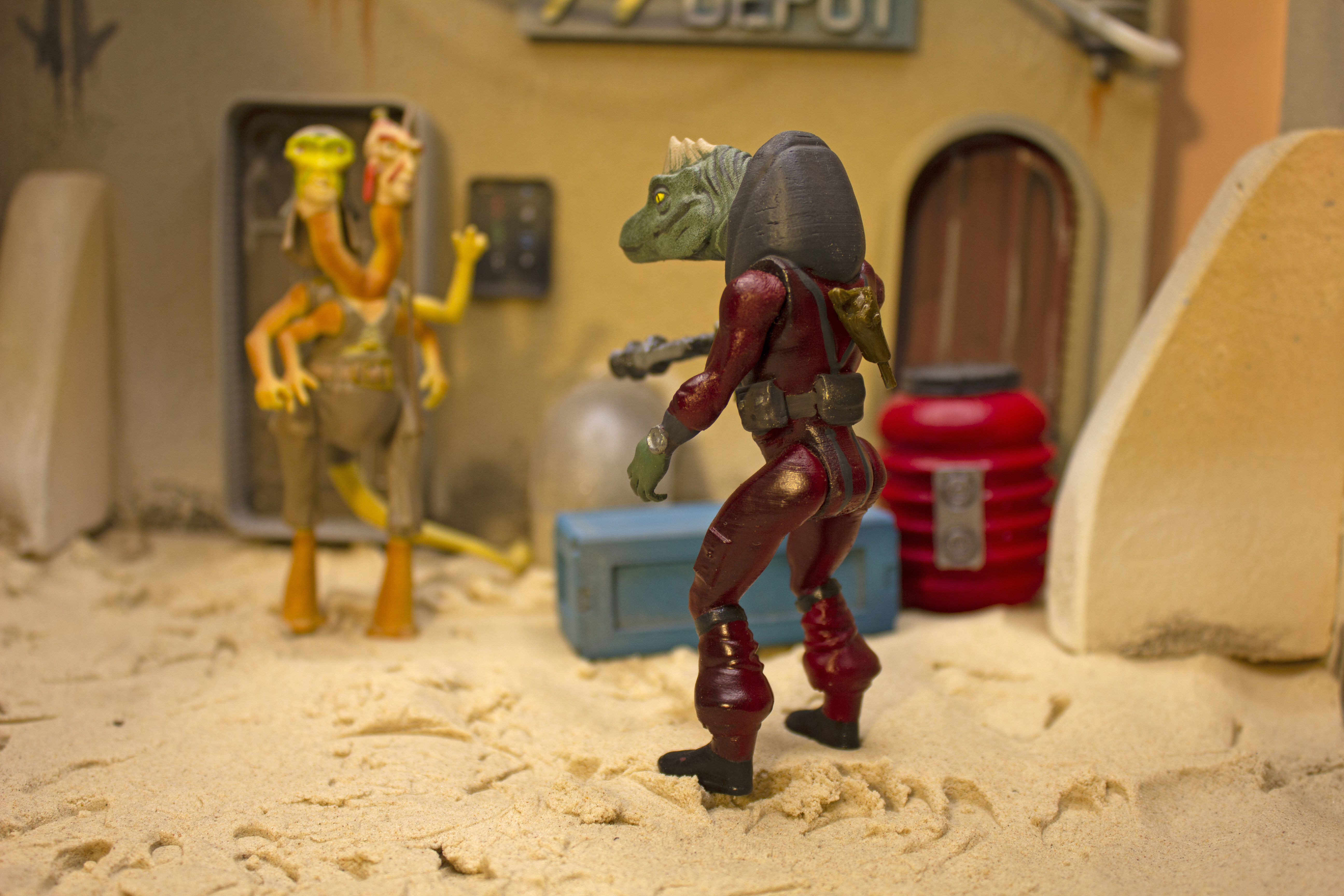 Jointed dinosaur bounty hunter -obiwan kenobi 3D print model_2