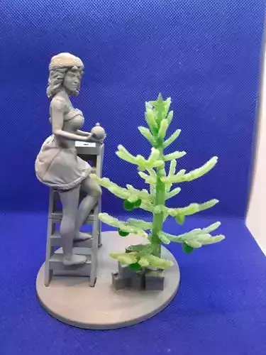 GIRL AND CHRISTMAS TREE 3D print model GIRL AND CHRISTMAS TREE 3D print model