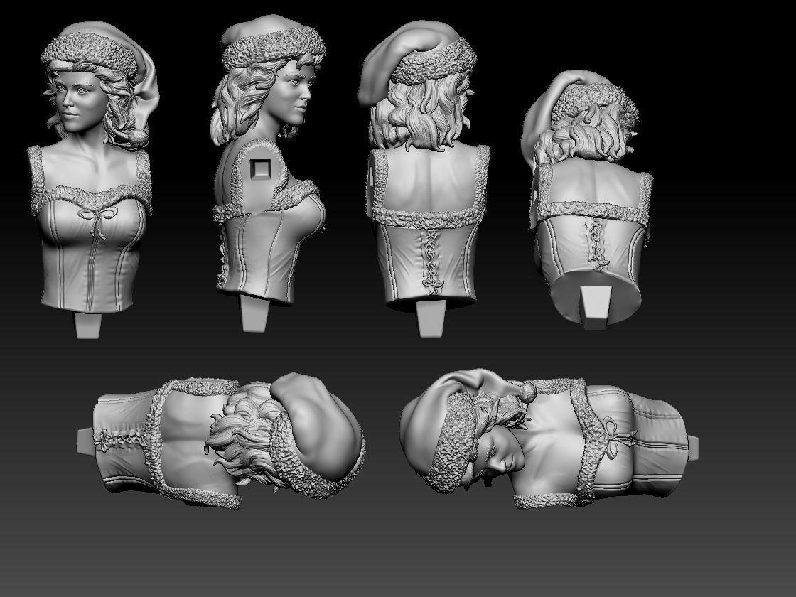 GIRL AND CHRISTMAS TREE 3D print model_11