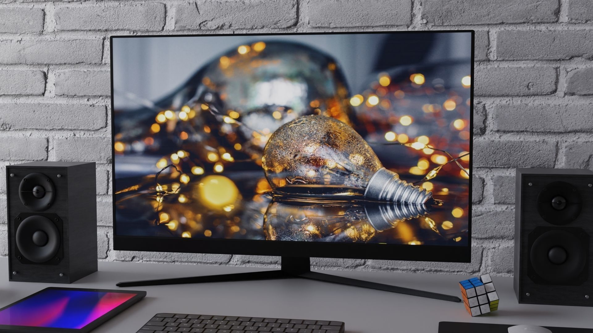 Low-poly Computer Monitor by Nikdox Low-poly 3D model_2