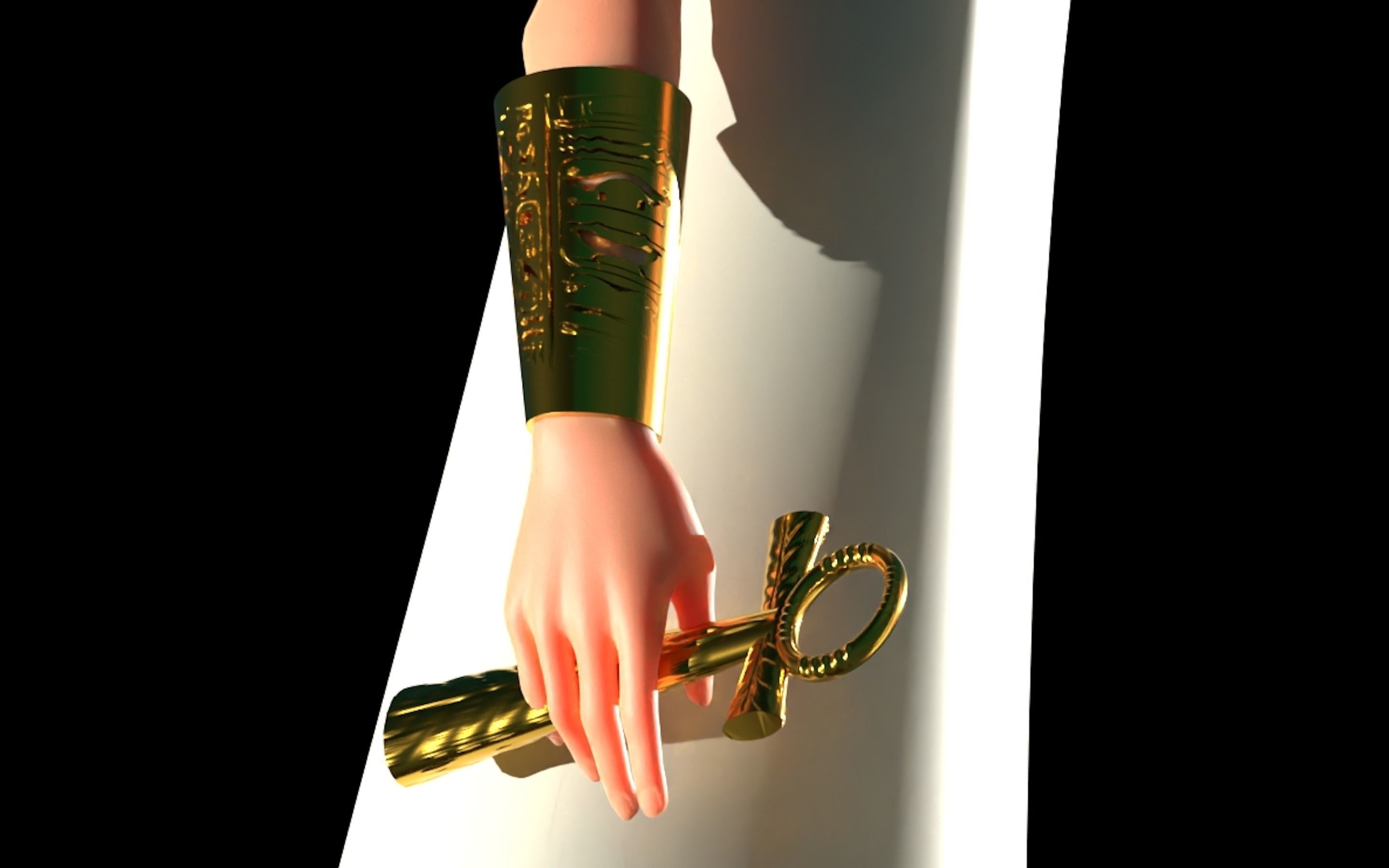 Nefertiti egyptian queen 3D model_4