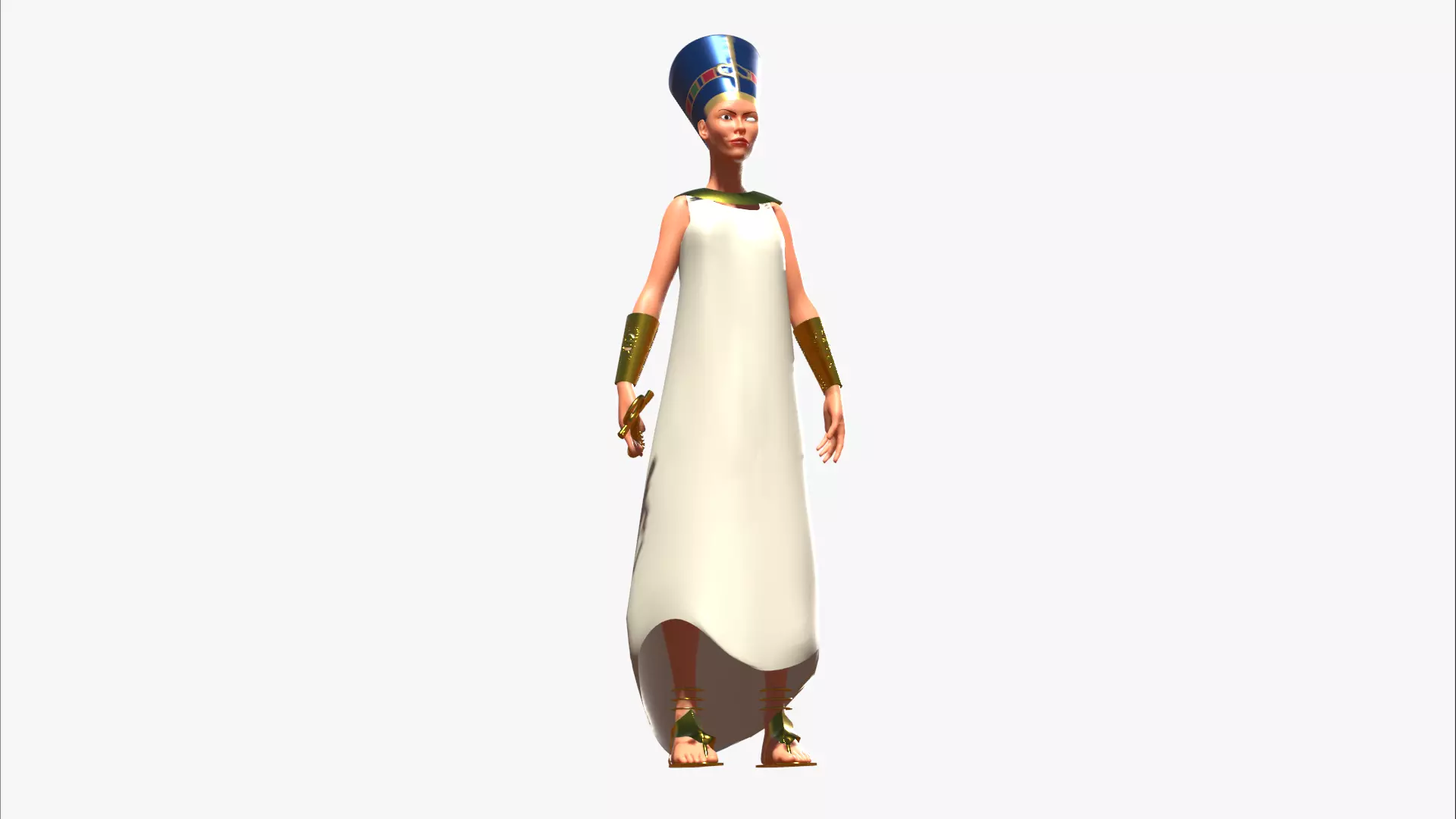 Nefertiti egyptian queen 3D model_0