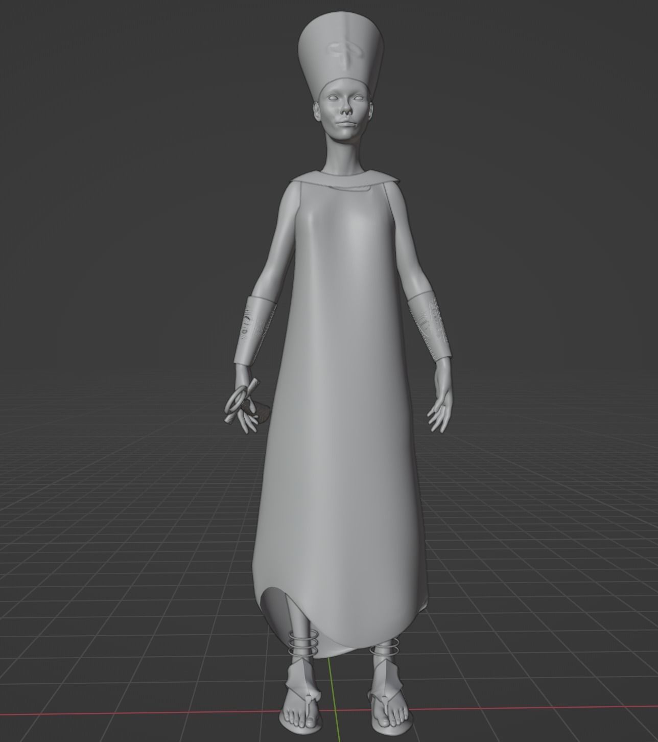 Nefertiti egyptian queen 3D model_6