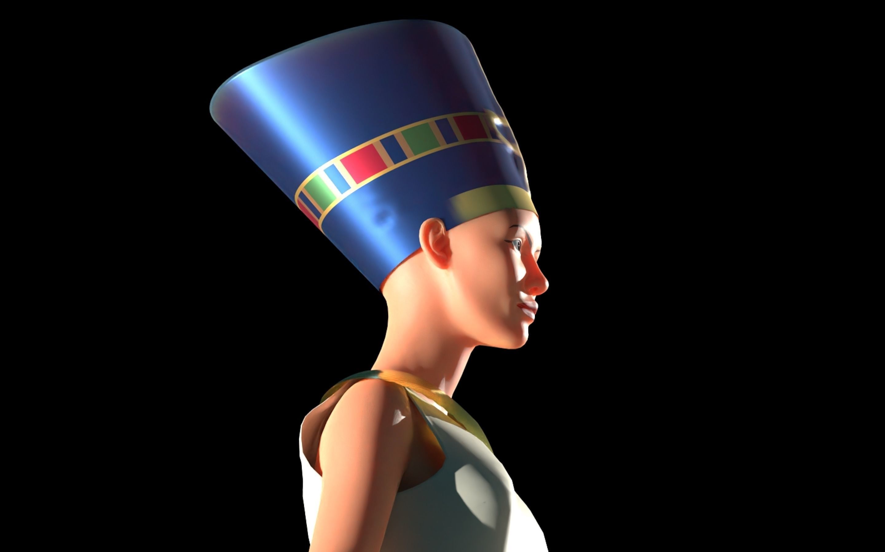 Nefertiti egyptian queen 3D model_5