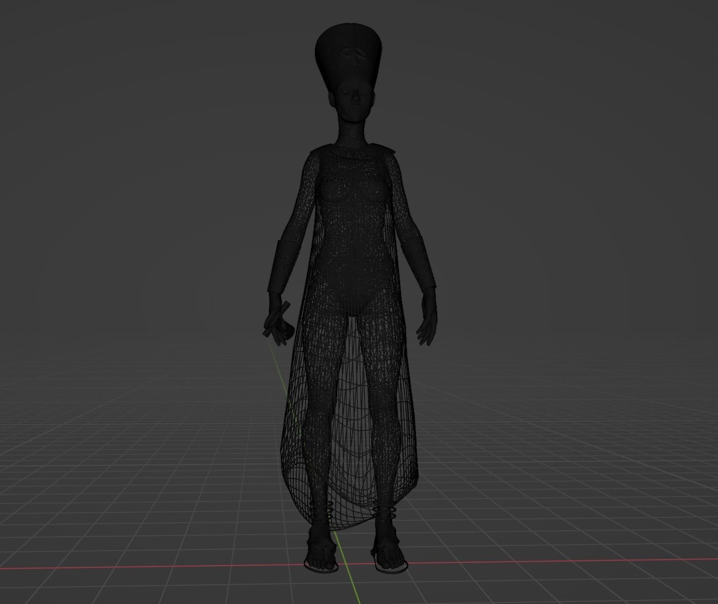 Nefertiti egyptian queen 3D model_10