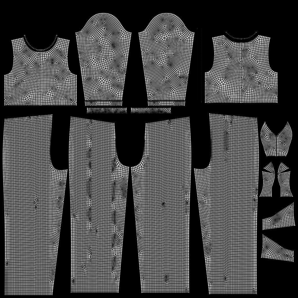 Sheer top and pleated palazzo trouser - Two piece outfit 3D model_16