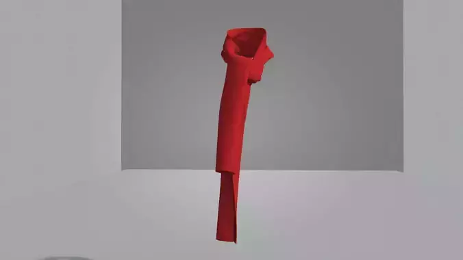 women red scarf 3D model