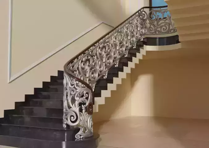 Staircase railings Low-poly 3D model