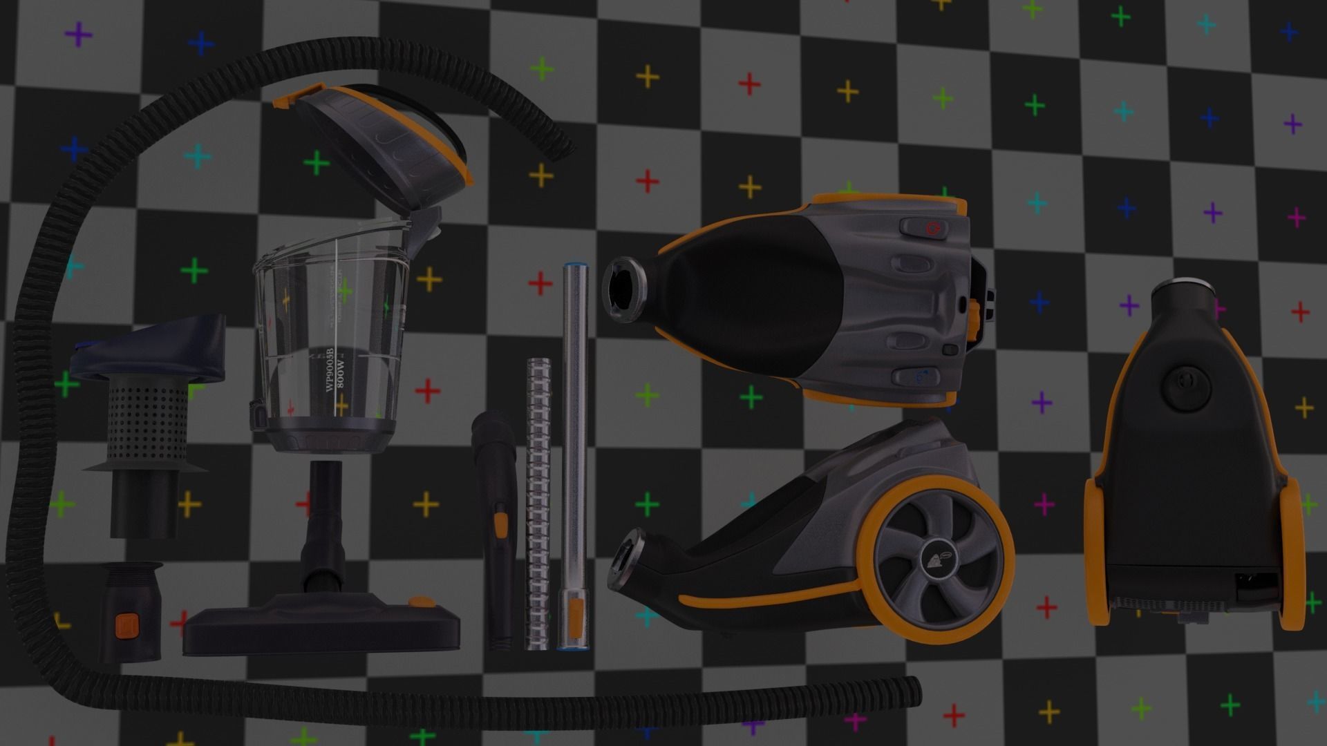 vacuum cleaner Low-poly 3D model_2