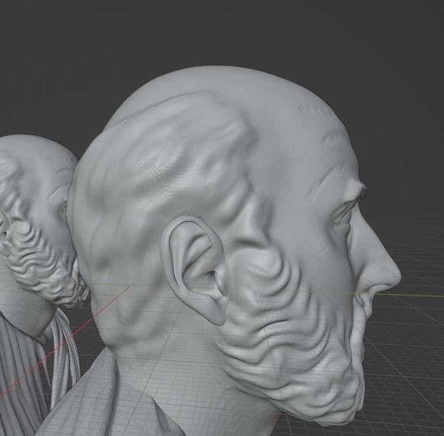 Hippocrates bust 3D print model_7