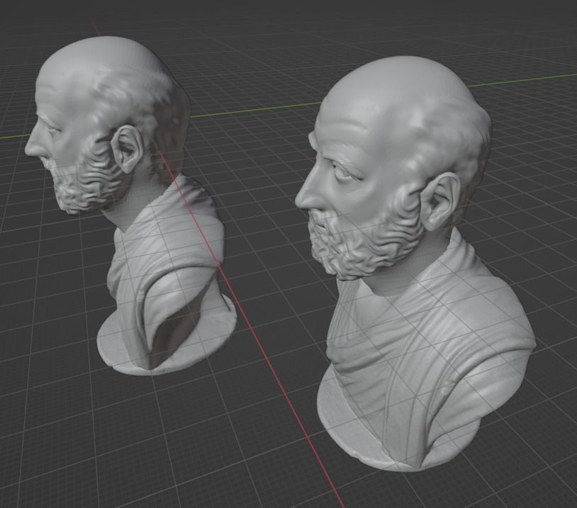 Hippocrates bust 3D print model_2