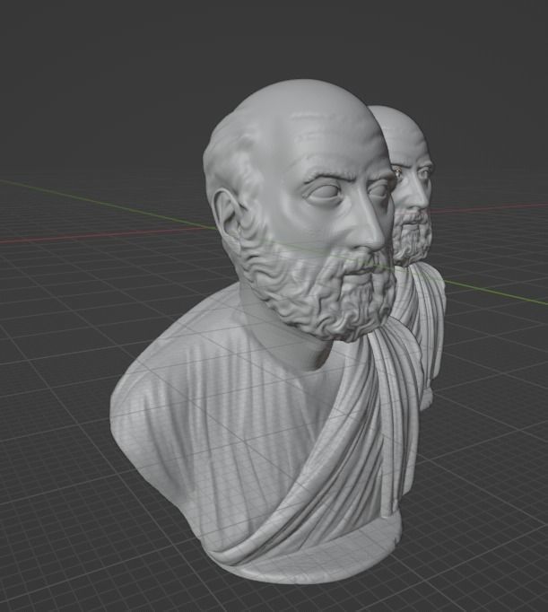 Hippocrates bust 3D print model_15
