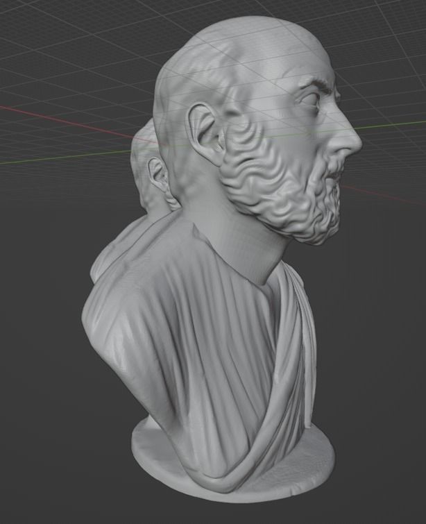 Hippocrates bust 3D print model_16