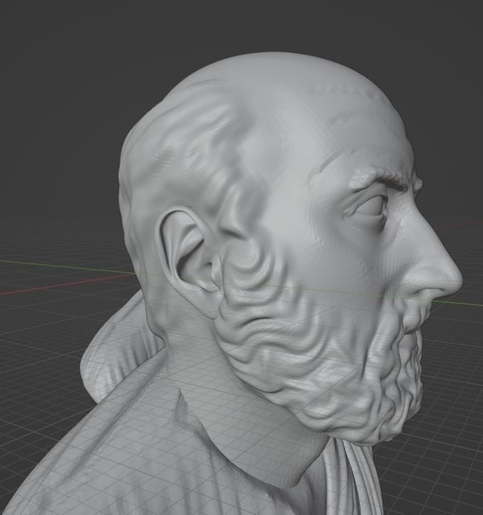 Hippocrates bust 3D print model_6