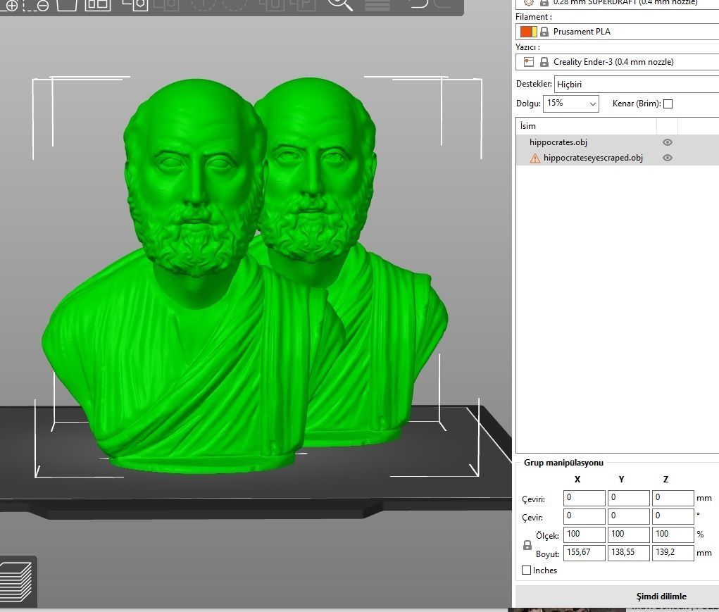 Hippocrates bust 3D print model_13