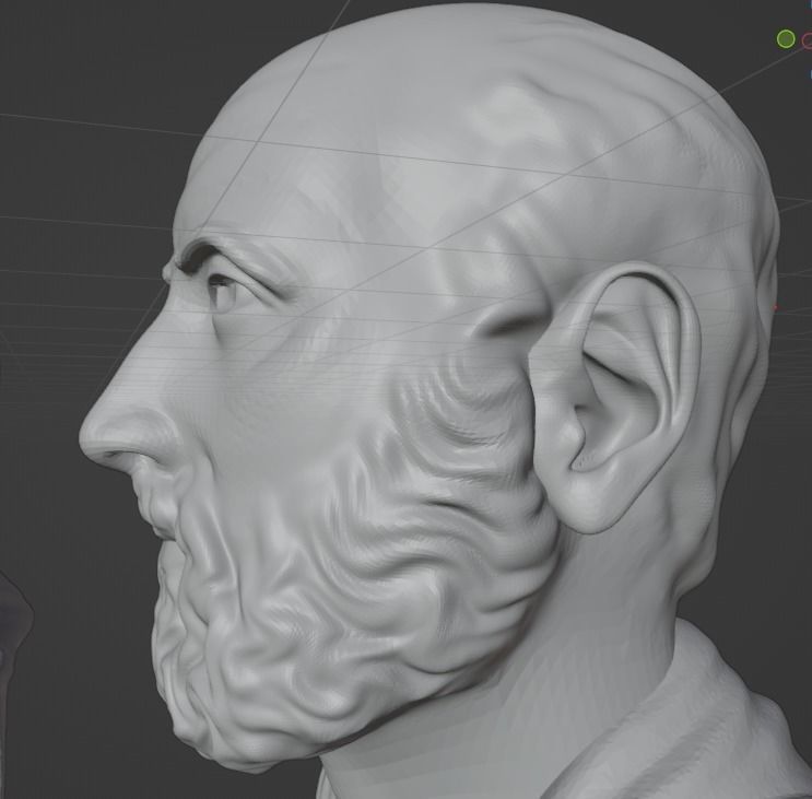 Hippocrates bust 3D print model_8