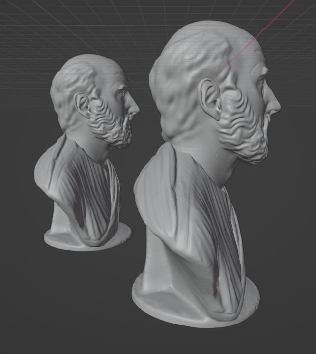 Hippocrates bust 3D print model_17