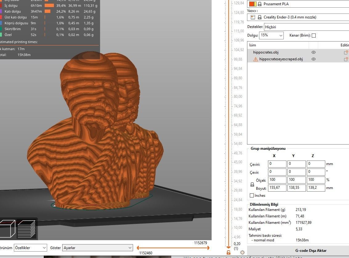 Hippocrates bust 3D print model_14