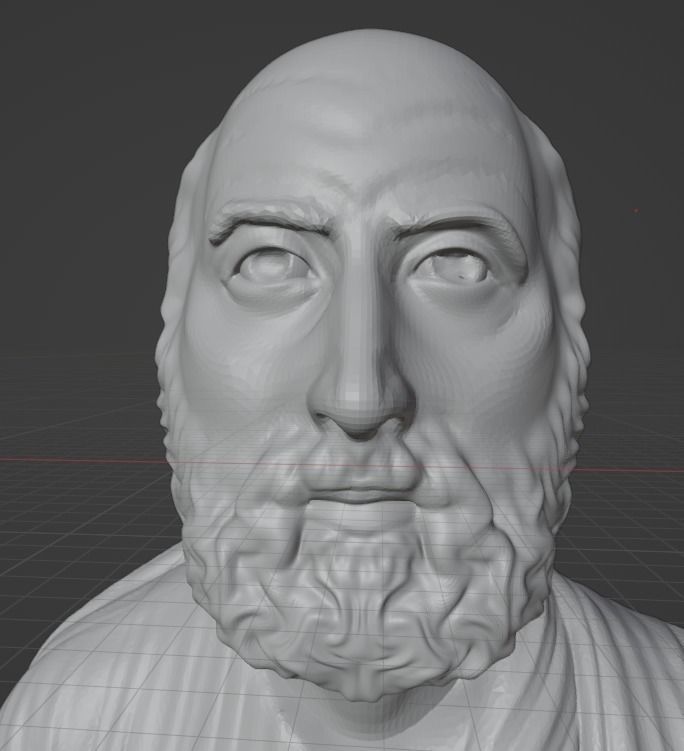 Hippocrates bust 3D print model_9
