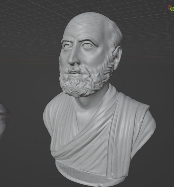 Hippocrates bust 3D print model_3