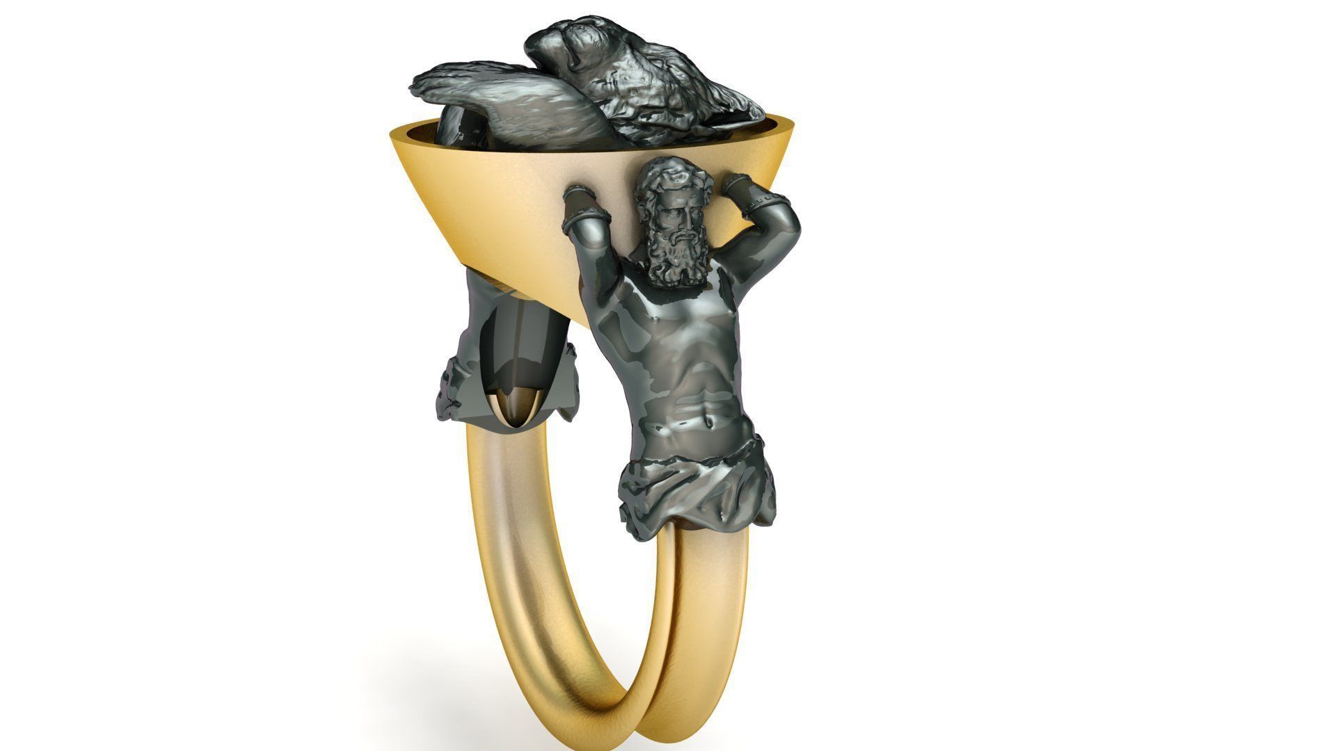 Lion Ring Man Jewelry 3D print model_1
