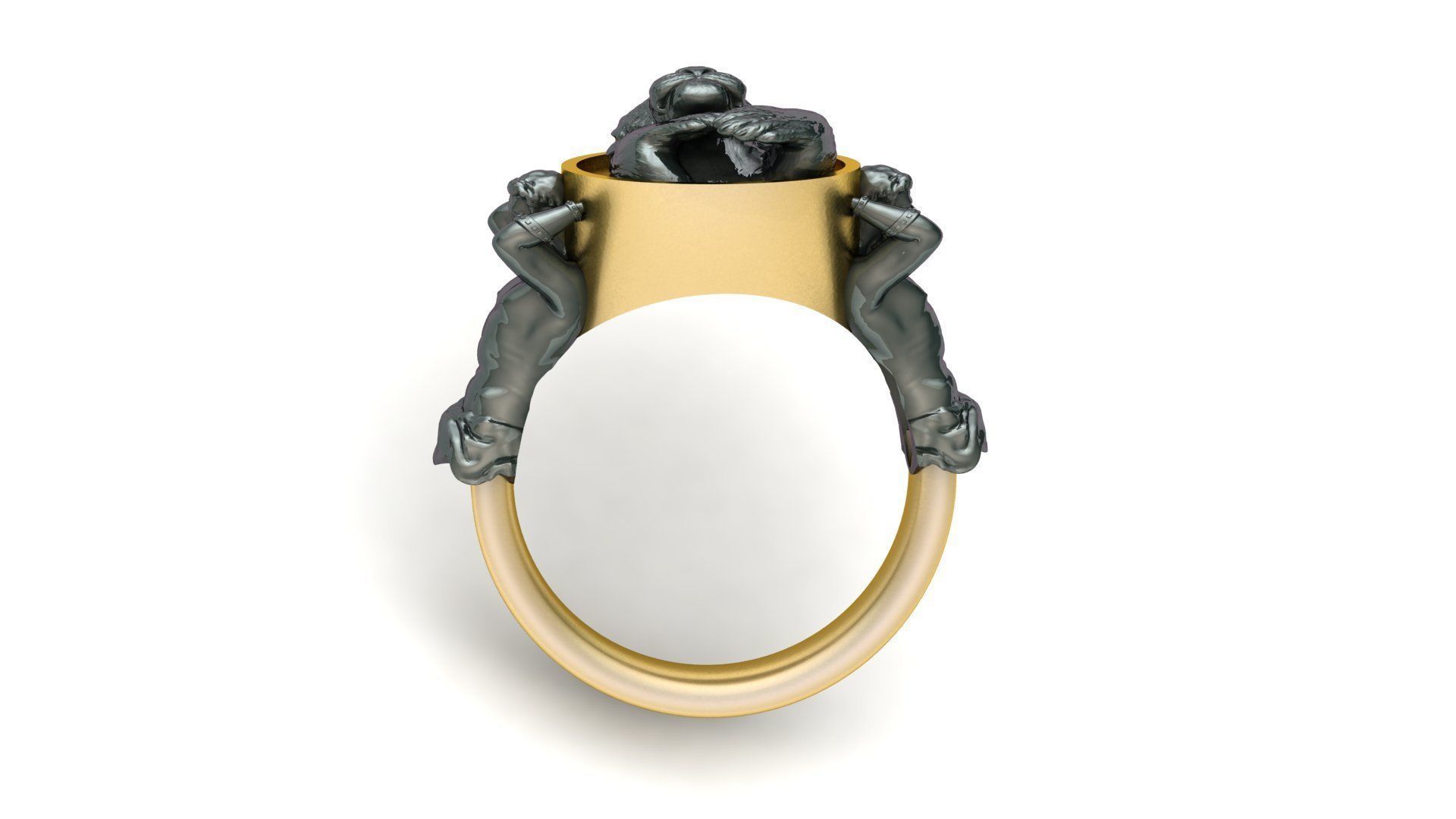 Lion Ring Man Jewelry 3D print model_3