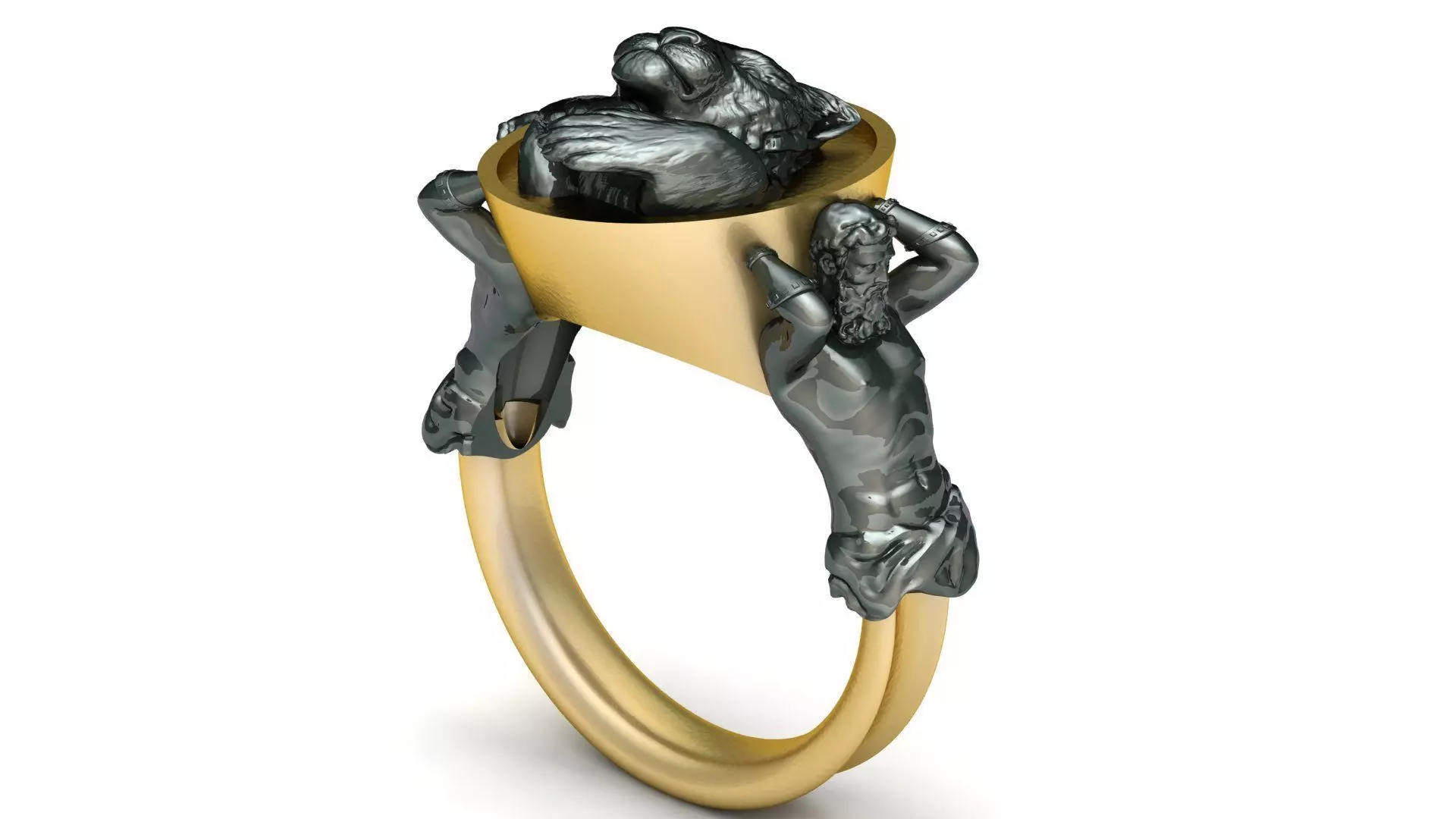 Lion Ring Man Jewelry 3D print model_0