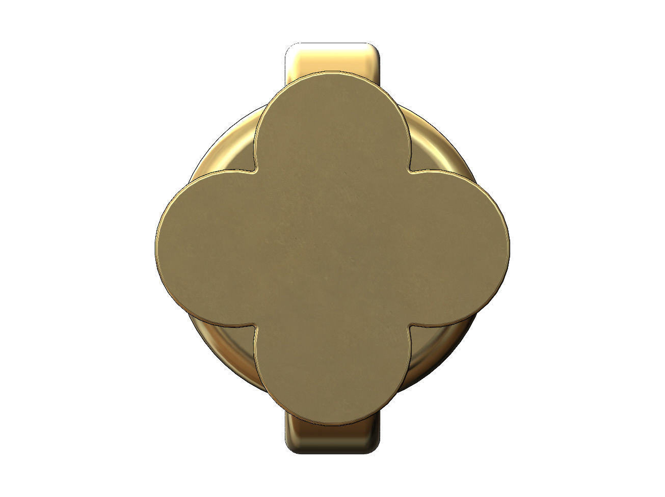 Small clover stud earring 3D print model_1