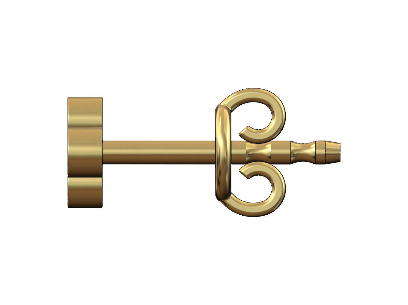Small clover stud earring 3D print model_2