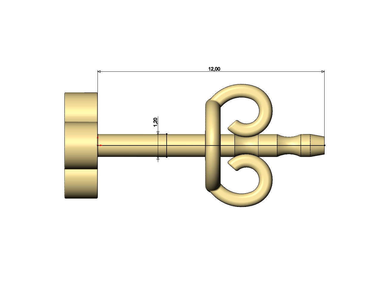 Small clover stud earring 3D print model_7