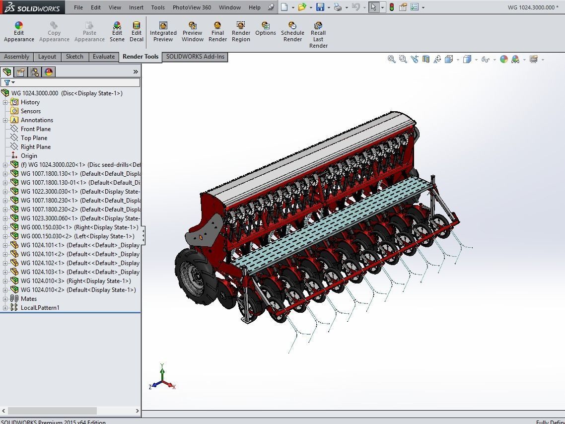 WG 1024 - Mounted mechanical seed drill 3D model_29
