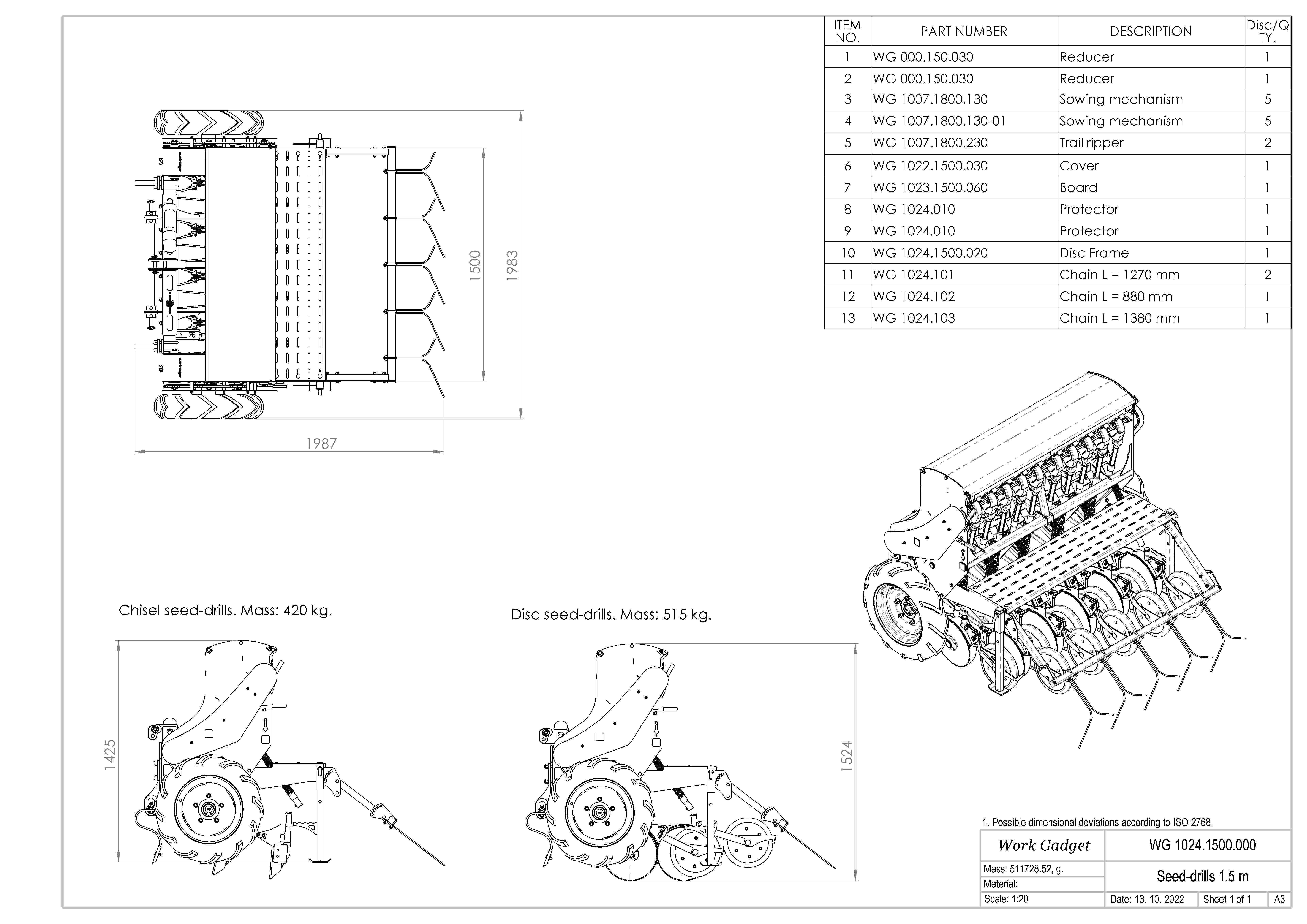 WG 1024 - Mounted mechanical seed drill 3D model_8