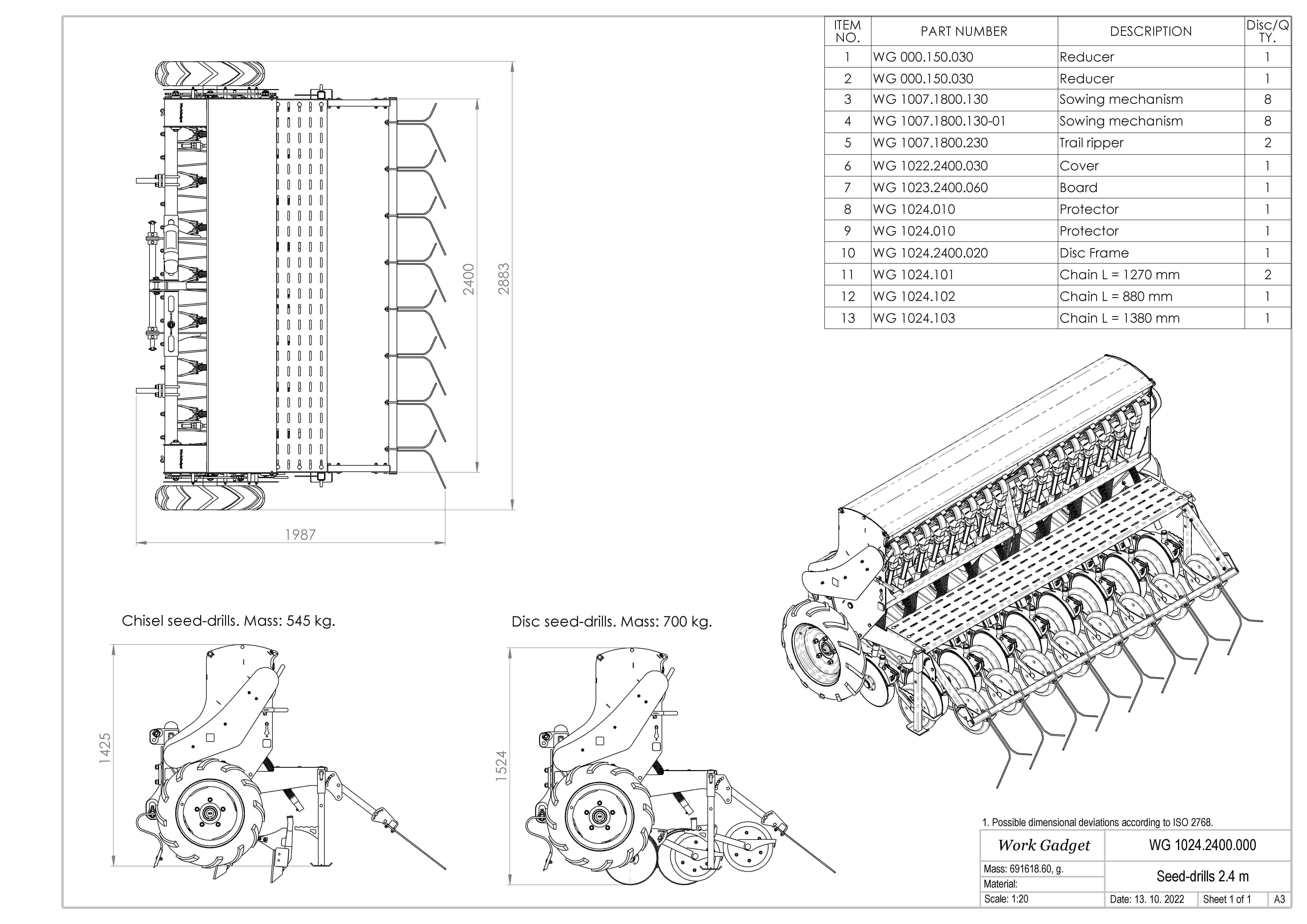 WG 1024 - Mounted mechanical seed drill 3D model_11