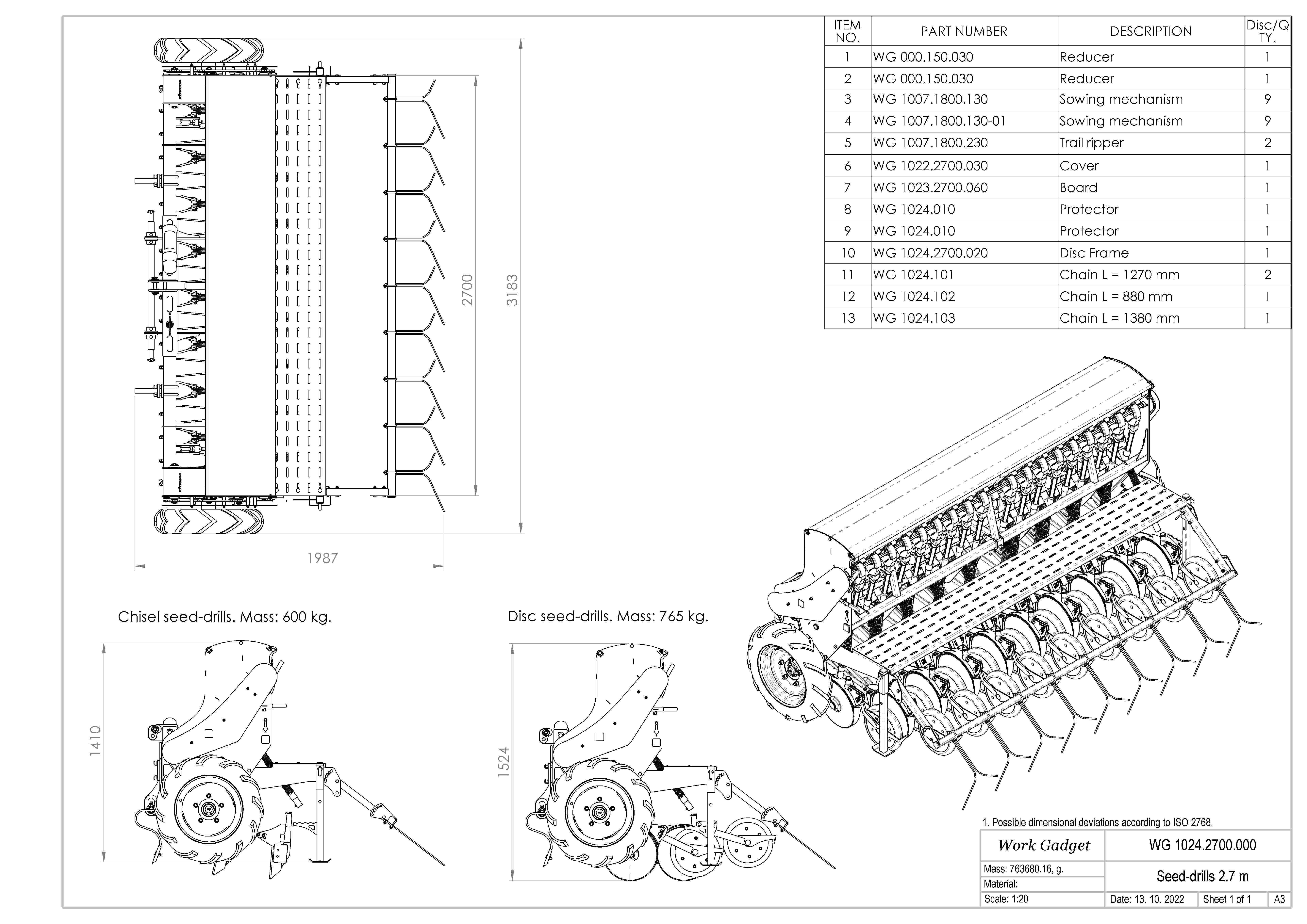 WG 1024 - Mounted mechanical seed drill 3D model_12